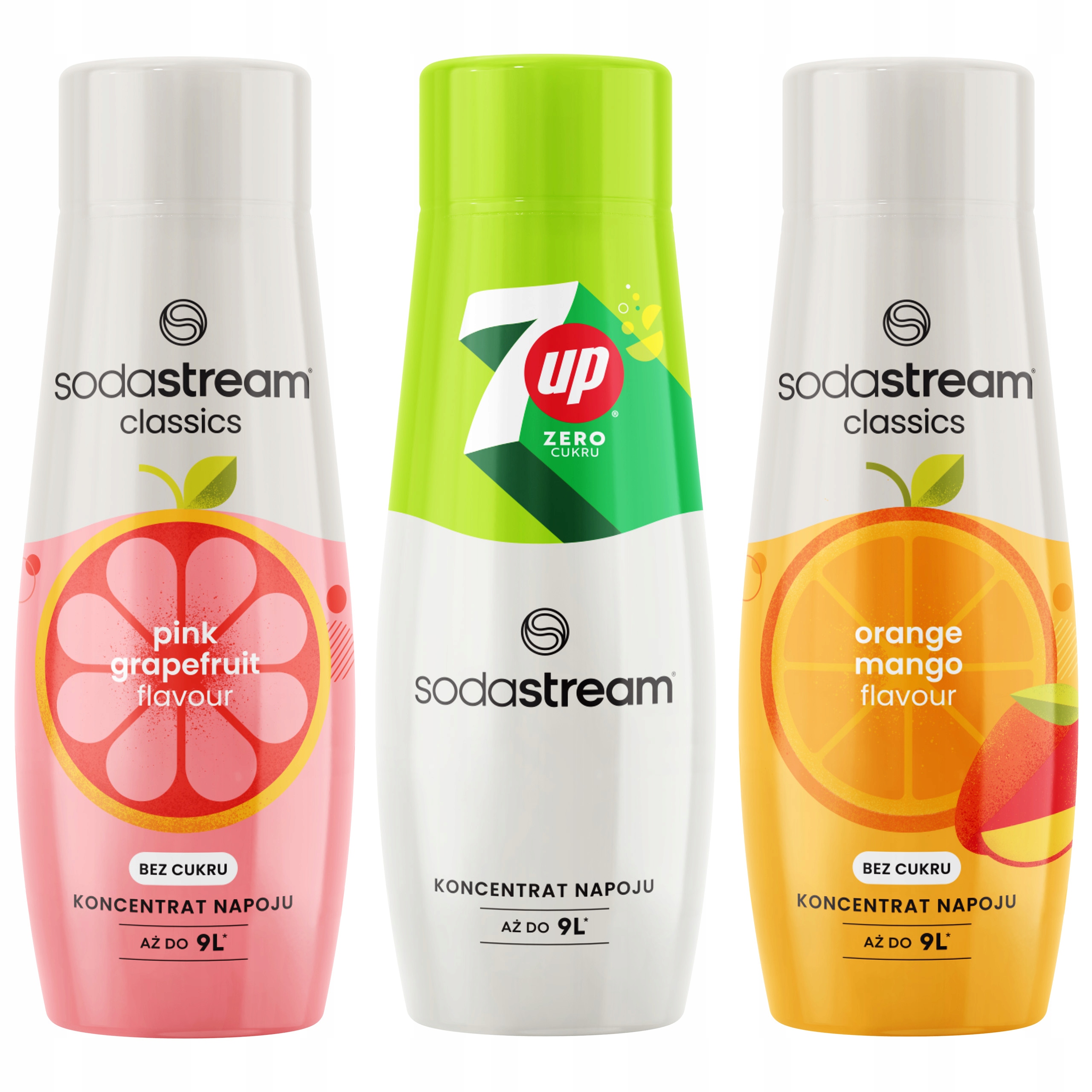 Levně Sirupy SodaStream 7UpFREE+ PomerančMango+ Grapefruit.