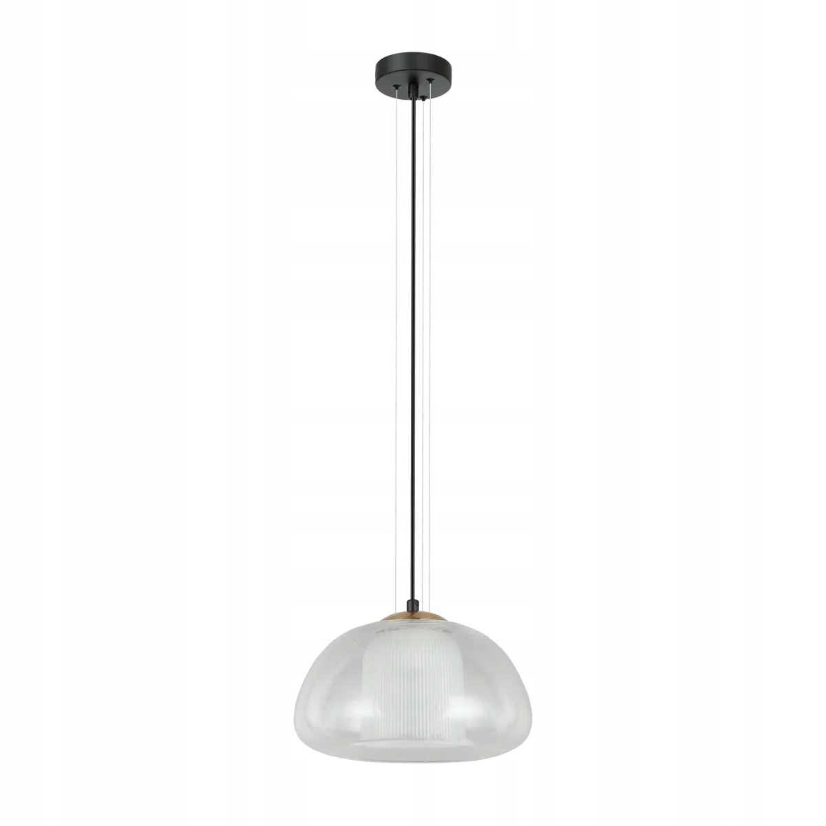 Závěsná lampa Italux Feder černá, dvojité skleněné stínítko E27 40W