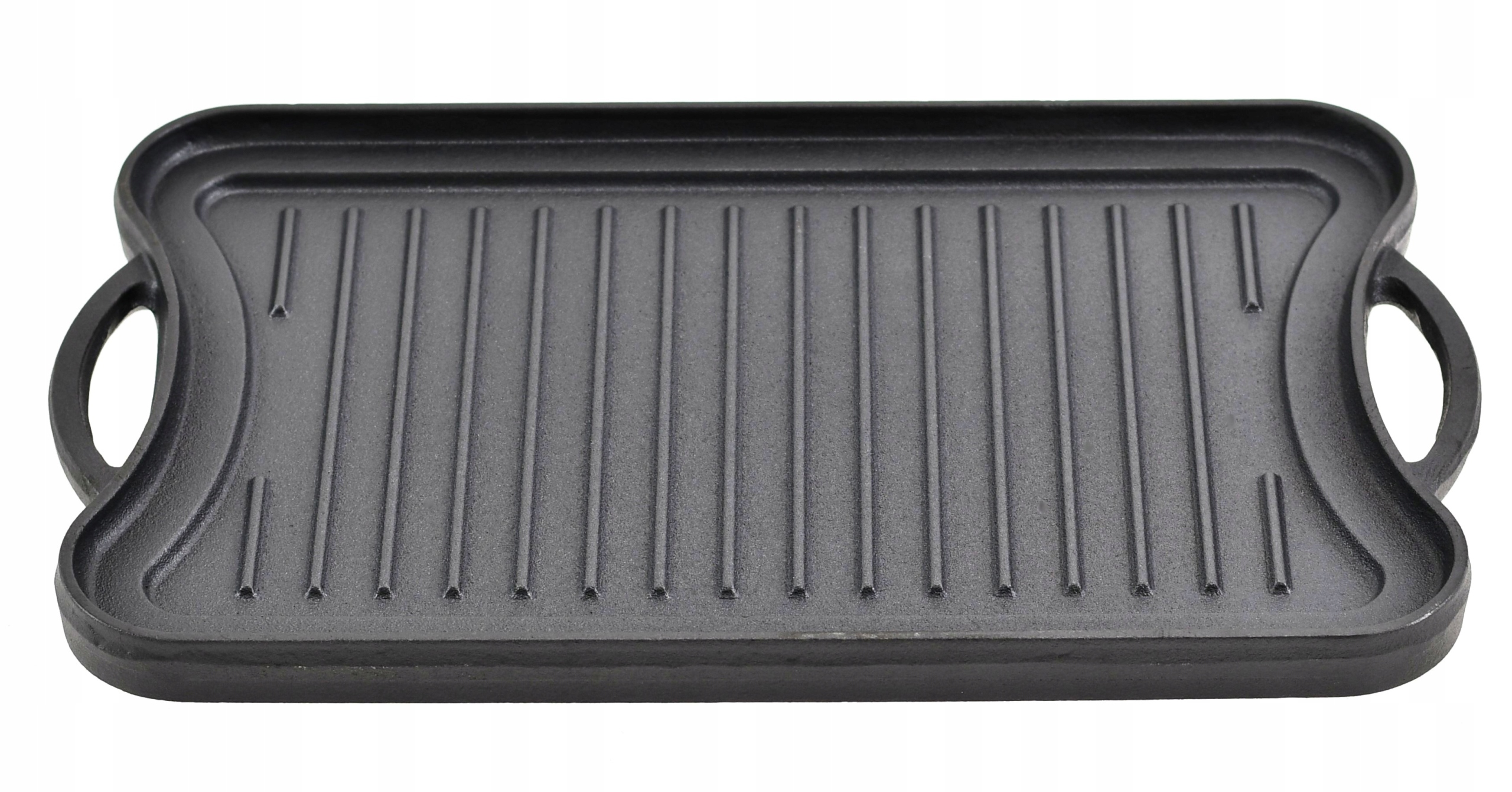 Płyta ŻELIWNA Dwustronna RUSZT na grill ognisko Patelnia Grillowa 42x26 cm Długość 42 cm