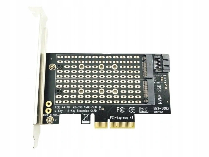 Adapter karta PCI-e x4 SSD M.2 Sata MVME DUAL MBKey