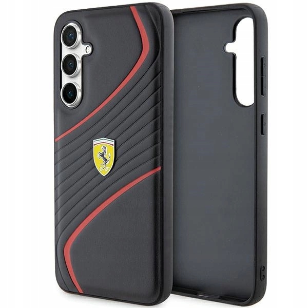 Pouzdro Ferrari Twist Metal Logo kryt pro Samsung Galaxy S23 Fe černé