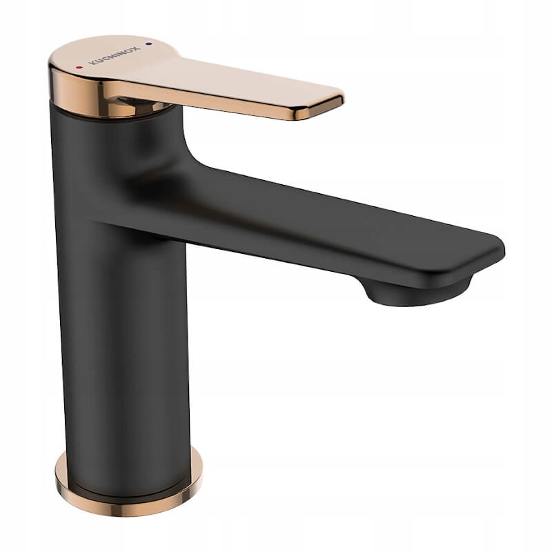 

Bateria Umywalkowa Czarna Różowe Złoto Z Korkiem