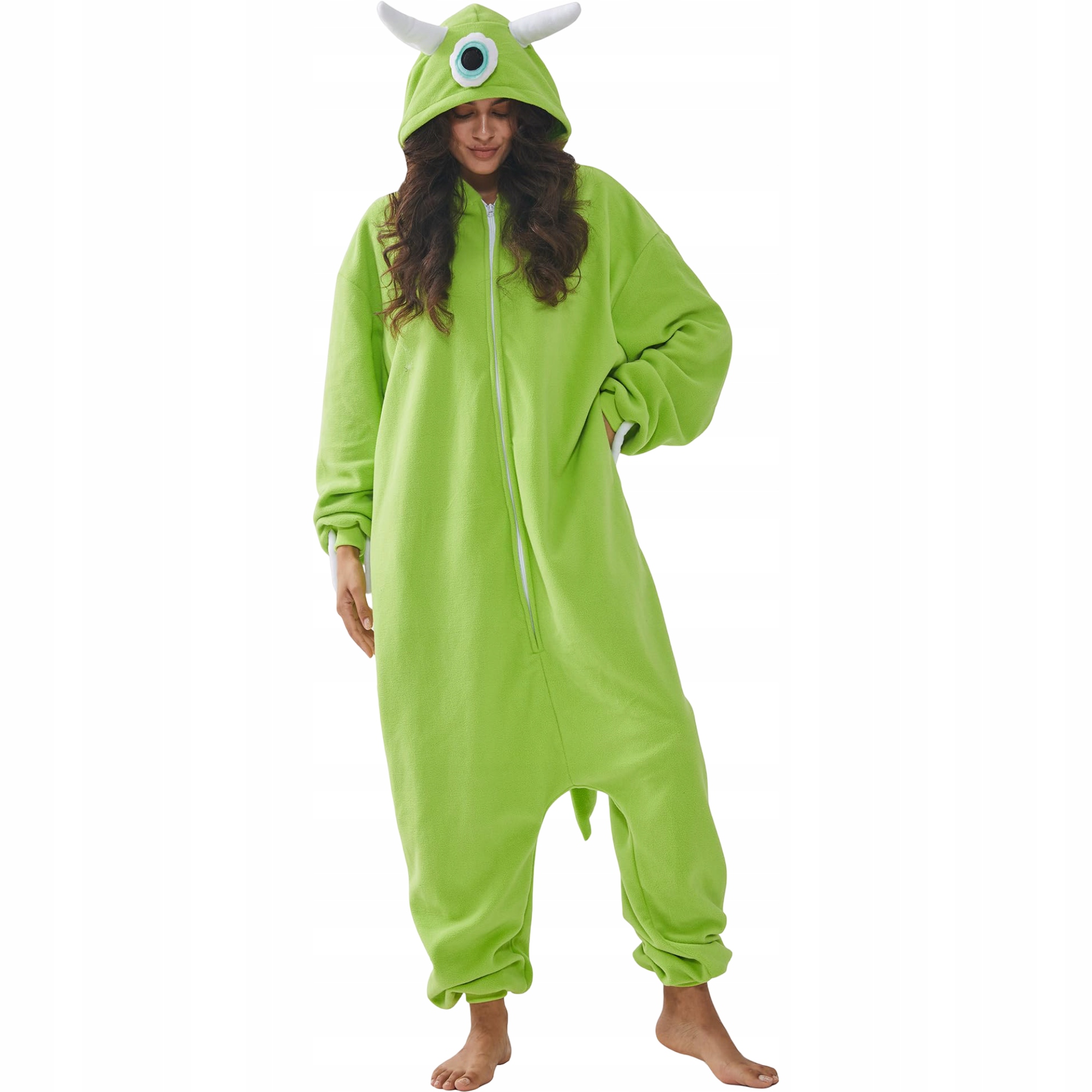 Dámské pyžamo Kombinéza Kigurumi s kapucí Overal Mike Wazowsky Zelená M