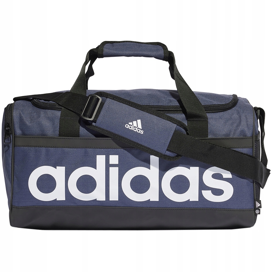 Taška adidas Essentials Linear Duffel Medium modro-bílá HR5349