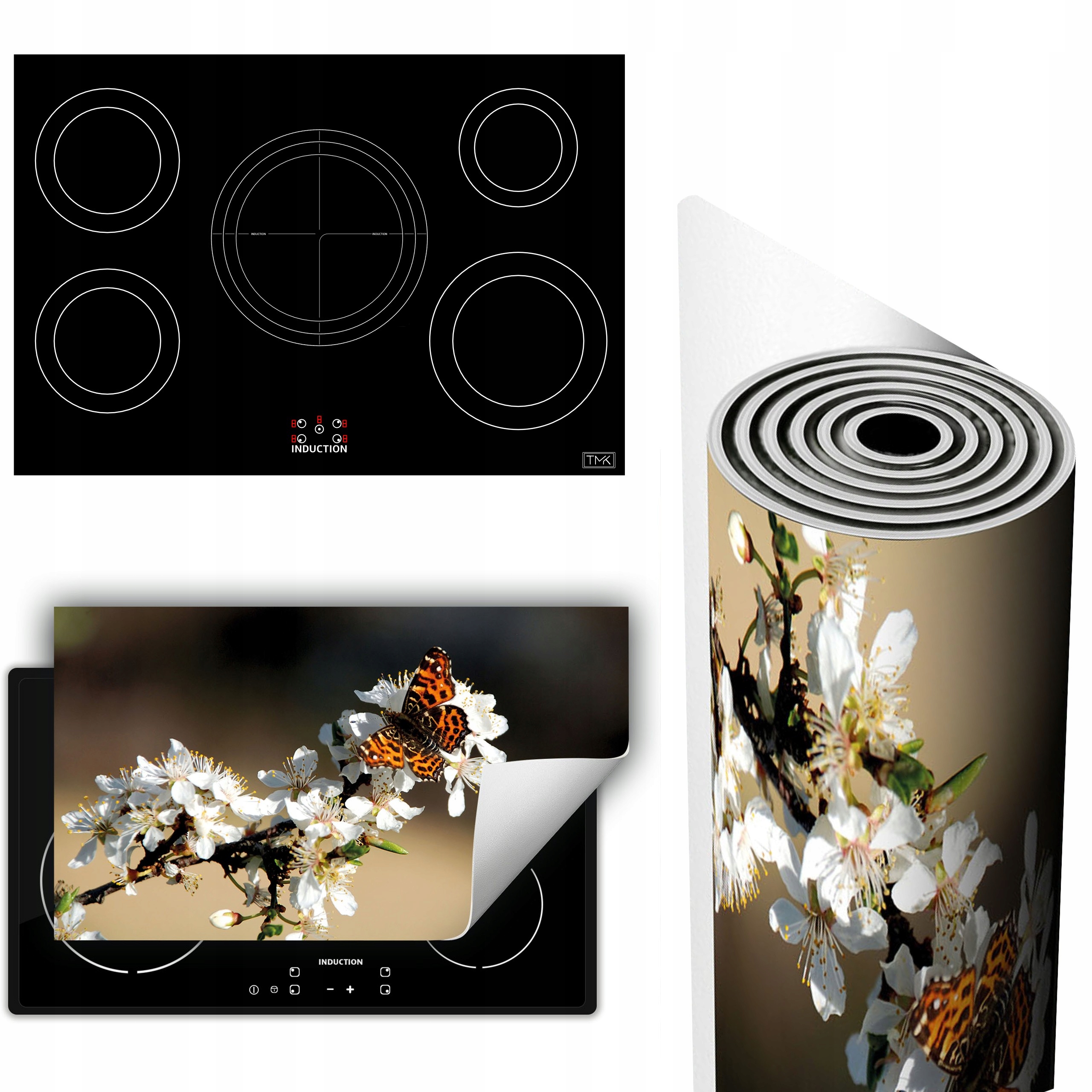 Vinylová Podložka Ochrana Kuchyňské Desky 90x52 Motýl květina
