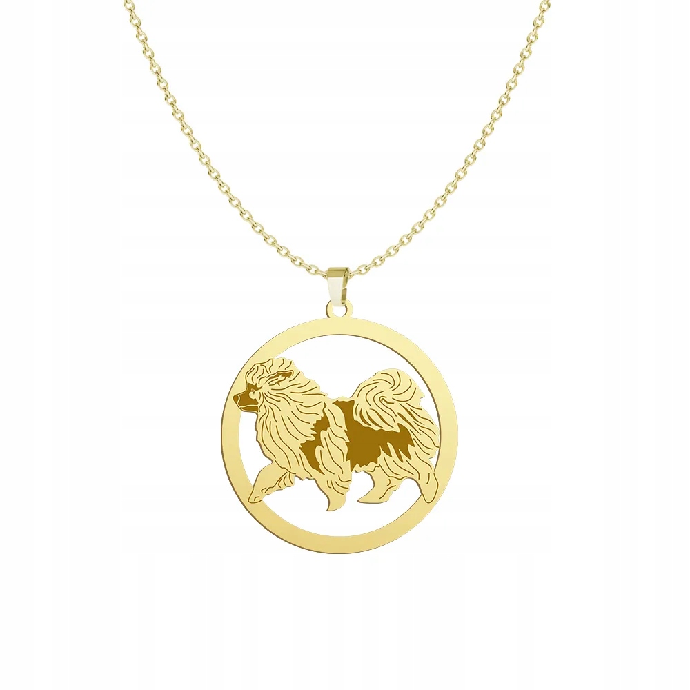 Zlatý náhrdelník se psem Vlčí špic Stříbro 925 Dárek Gravírování Bonus