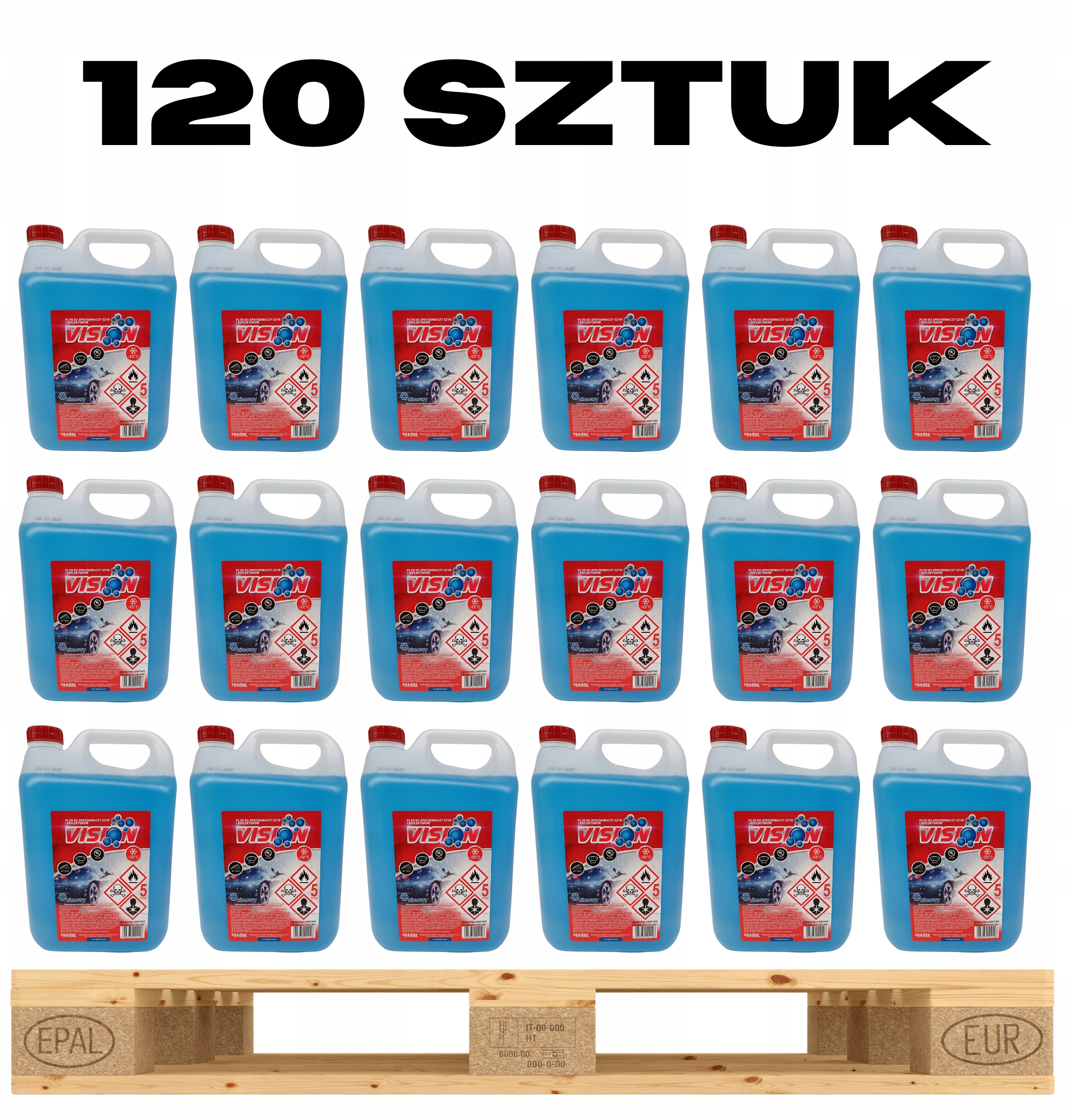 ЗИМНЯЯ ЖИДКОСТЬ ДЛЯ ОМЫВАТЕЛЯ -22°C 5L ПОДДОН 120ШТ