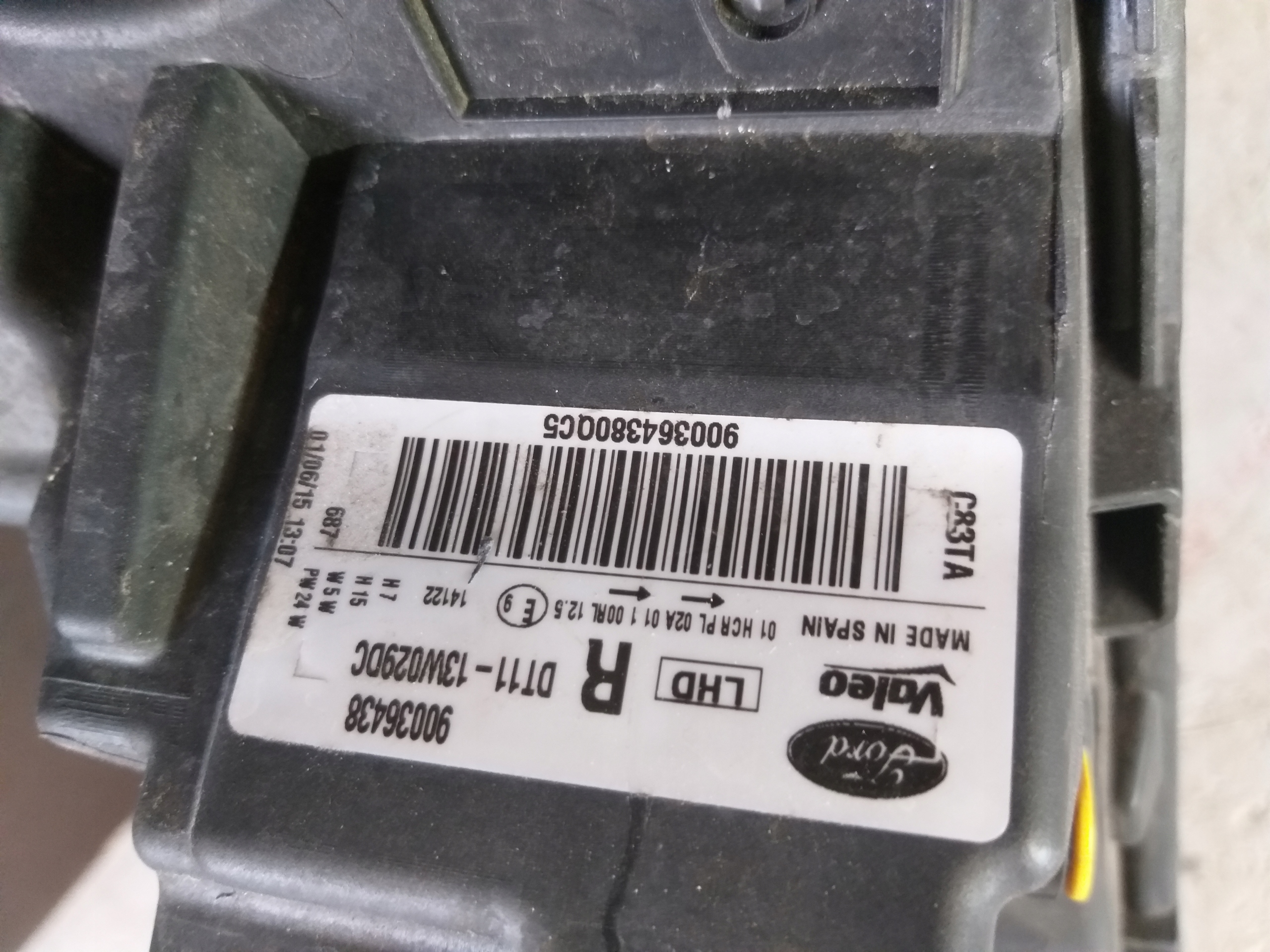 LIGHT FRONT RIGHT FORD CONNECT MK2
