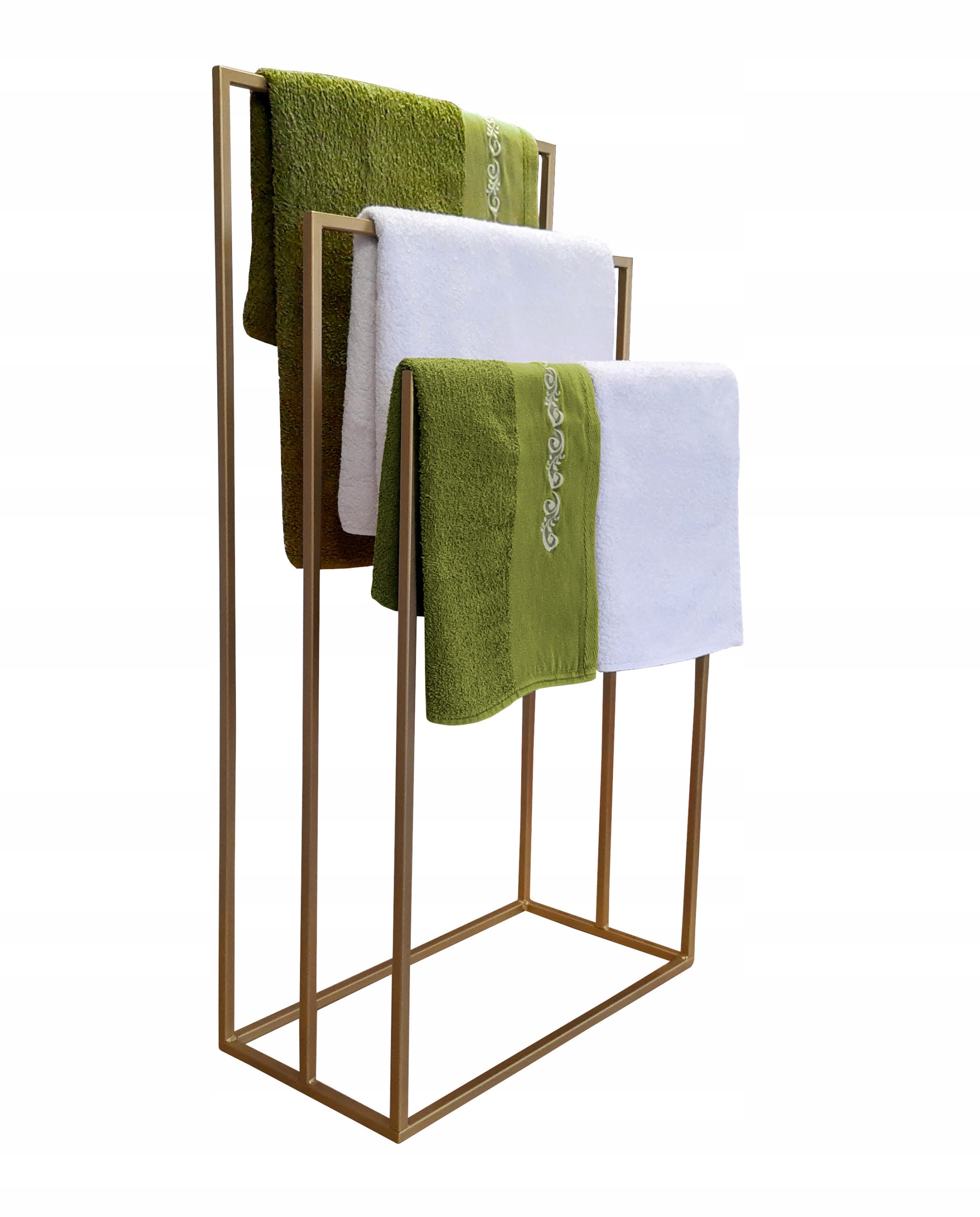 Stojak wieszak III łazienkowy na ręczniki ZŁOTY Szerokość 480 mm