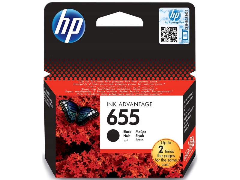 Tusz HP 655 Czarny 14 ml CZ109AE