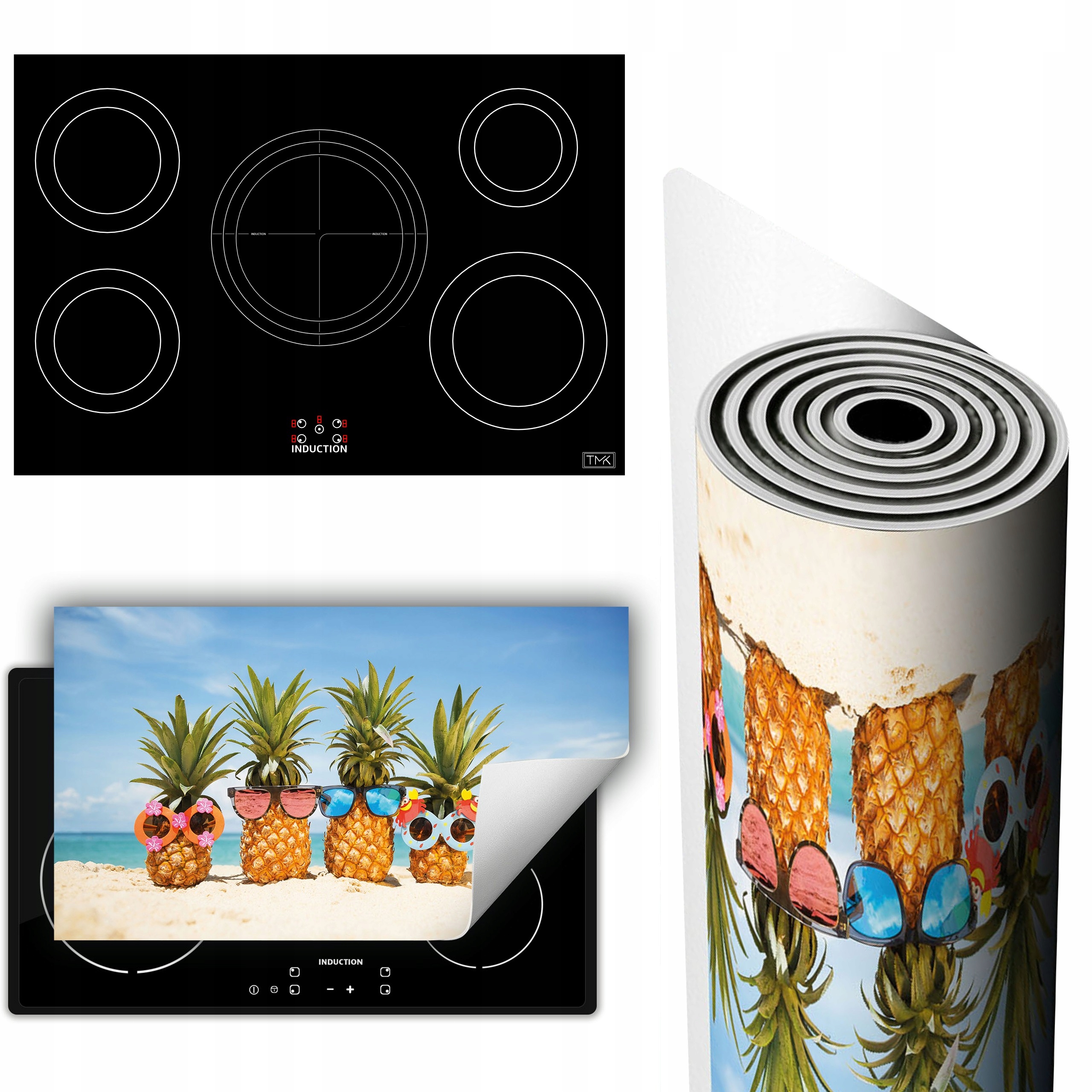 Vinylová Podložka Ochrana Kuchyňské Desky 90x52 Pláž ananas