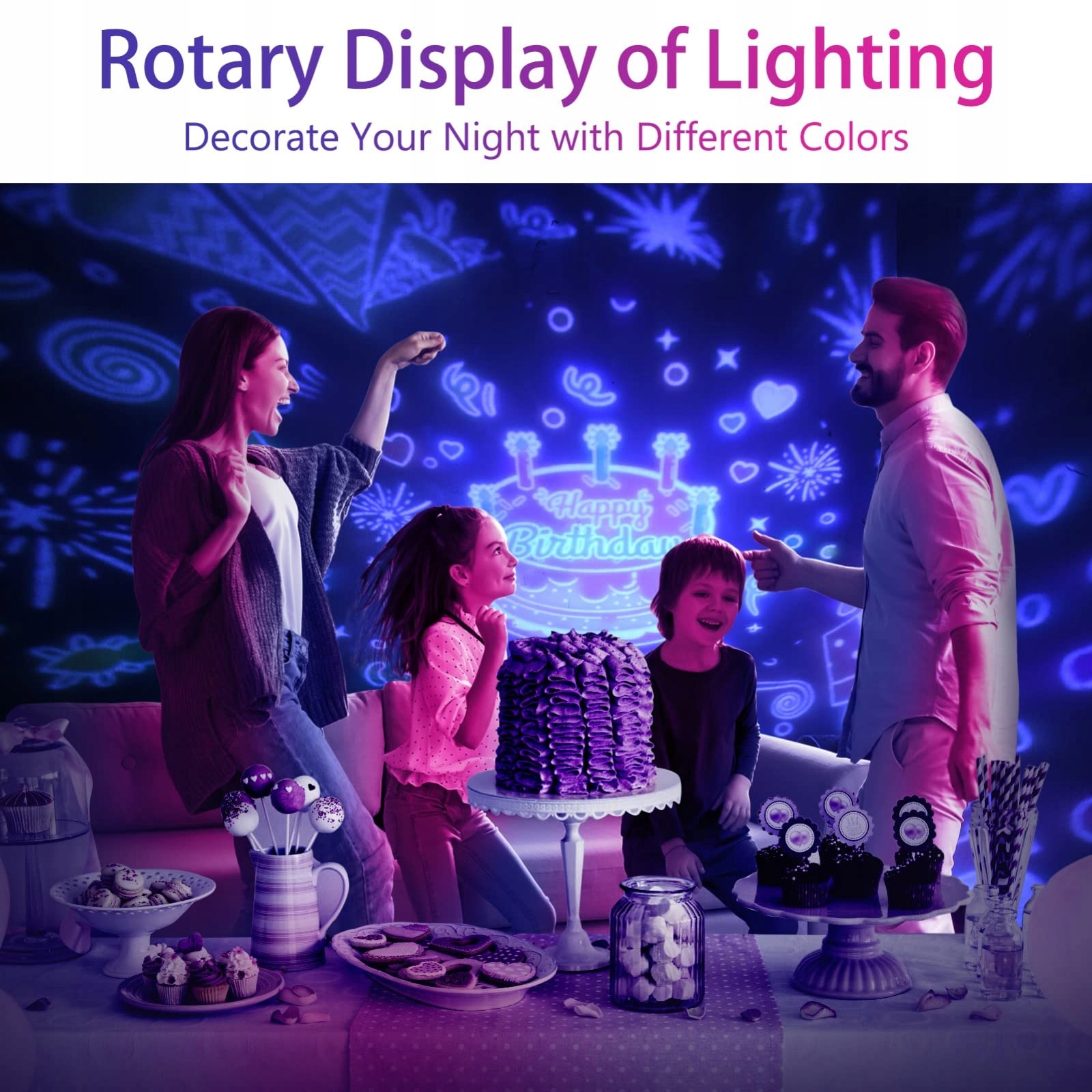URAQT Lampka Nocna LED Projektor Gwiazd Kosmos — miniatura 7