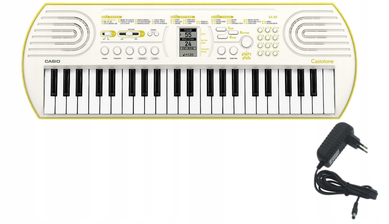 CASIO SA-80 MINI KEYBOARD KLAWISZ DLA DZIECKA + ZASILACZ