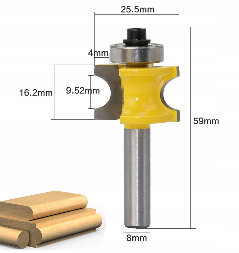 FREZ KSZTAŁTOWY OZDOBNYCH TRZPIEŃ 8mm typ C