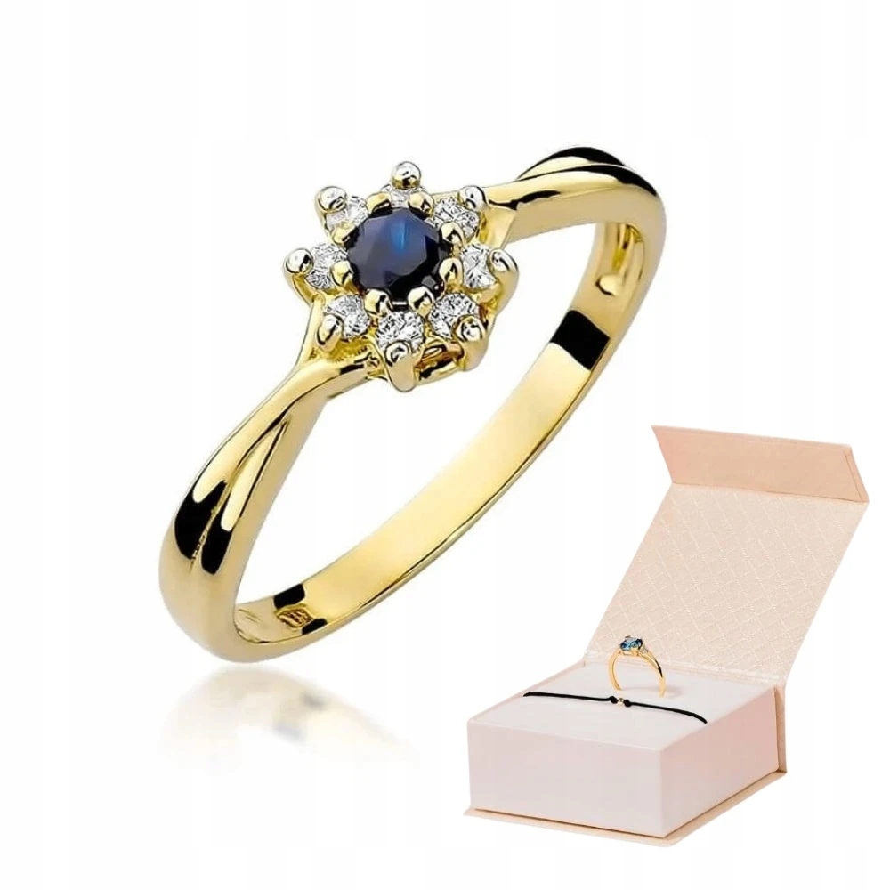 Zlatý Prstýnek Se Safírem 0,15ct ryzost 585 Květ Zlatý Náramek