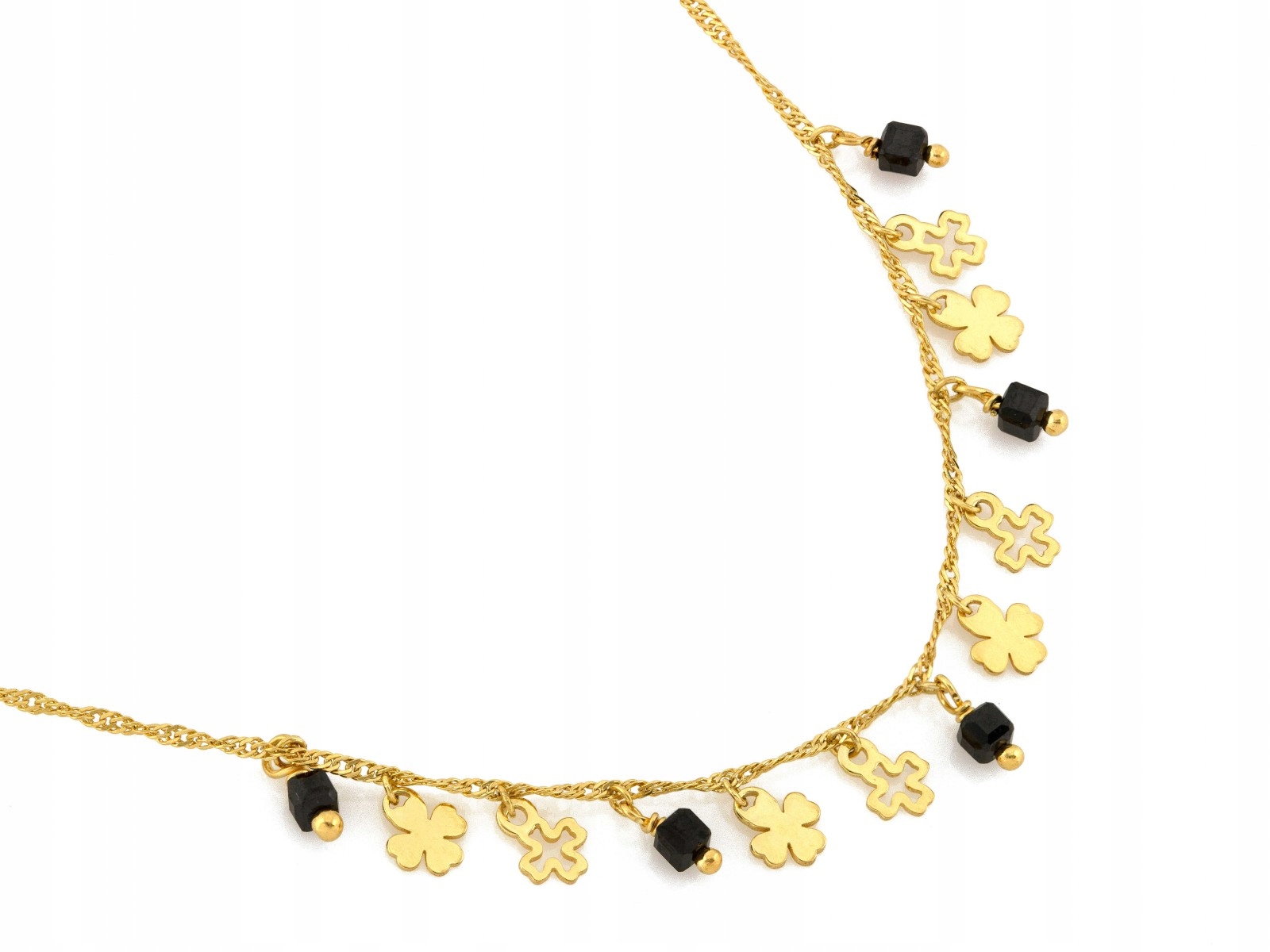 Stříbrný náhrdelník 925 s jetelovými koulemi a kubickými zirkony stylový dárek pro ni