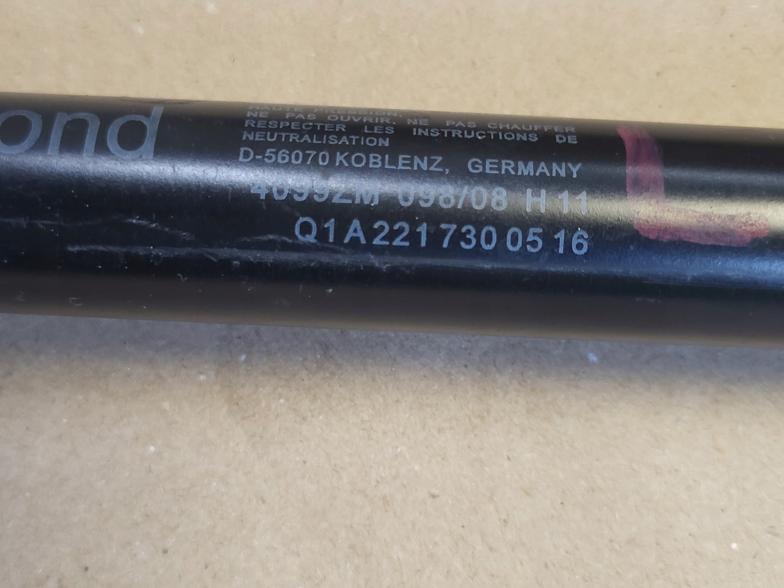 damper limiter door right left rear part MERCEDES S W221 OE