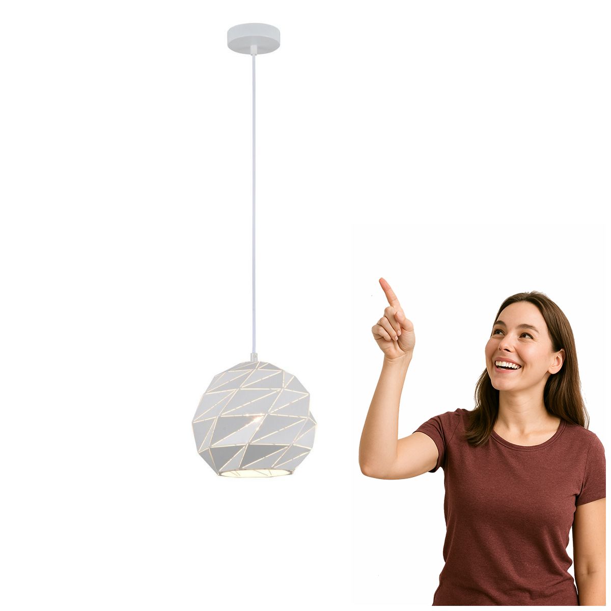 Závěsná lampa Palermo PND-2424-1S-WH Italux