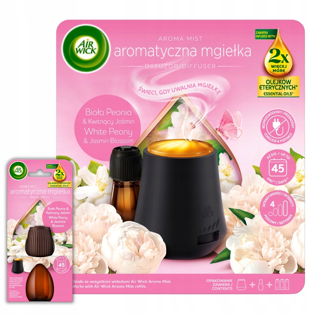 Levně Air Wick Essential Bílá Peonia Komplet Osvěžovač Náplň 1x20 ml