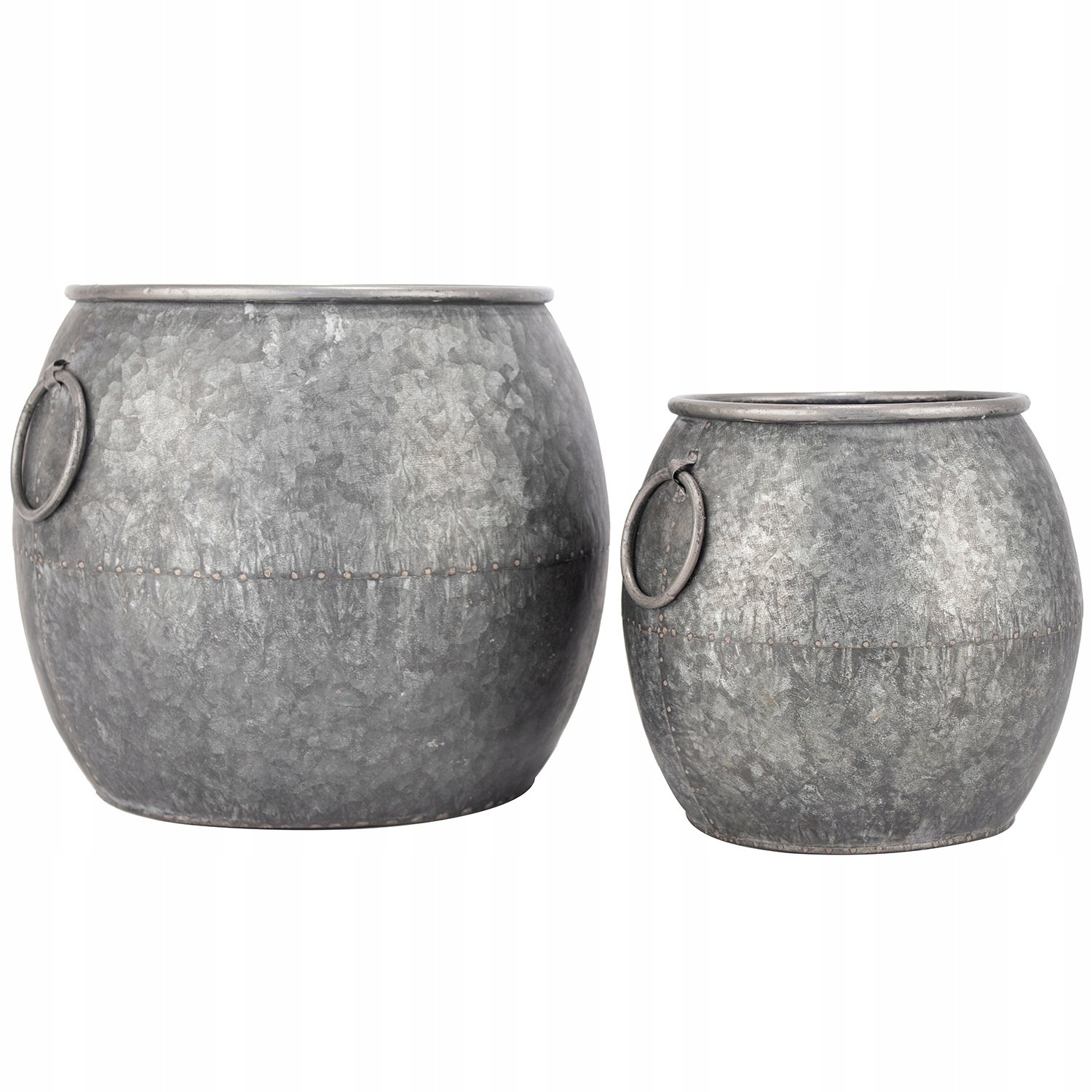 Obal Na Květináč Loft Velký Podlahový Na Balkon Terasa Květiny Stříbrný 2ks