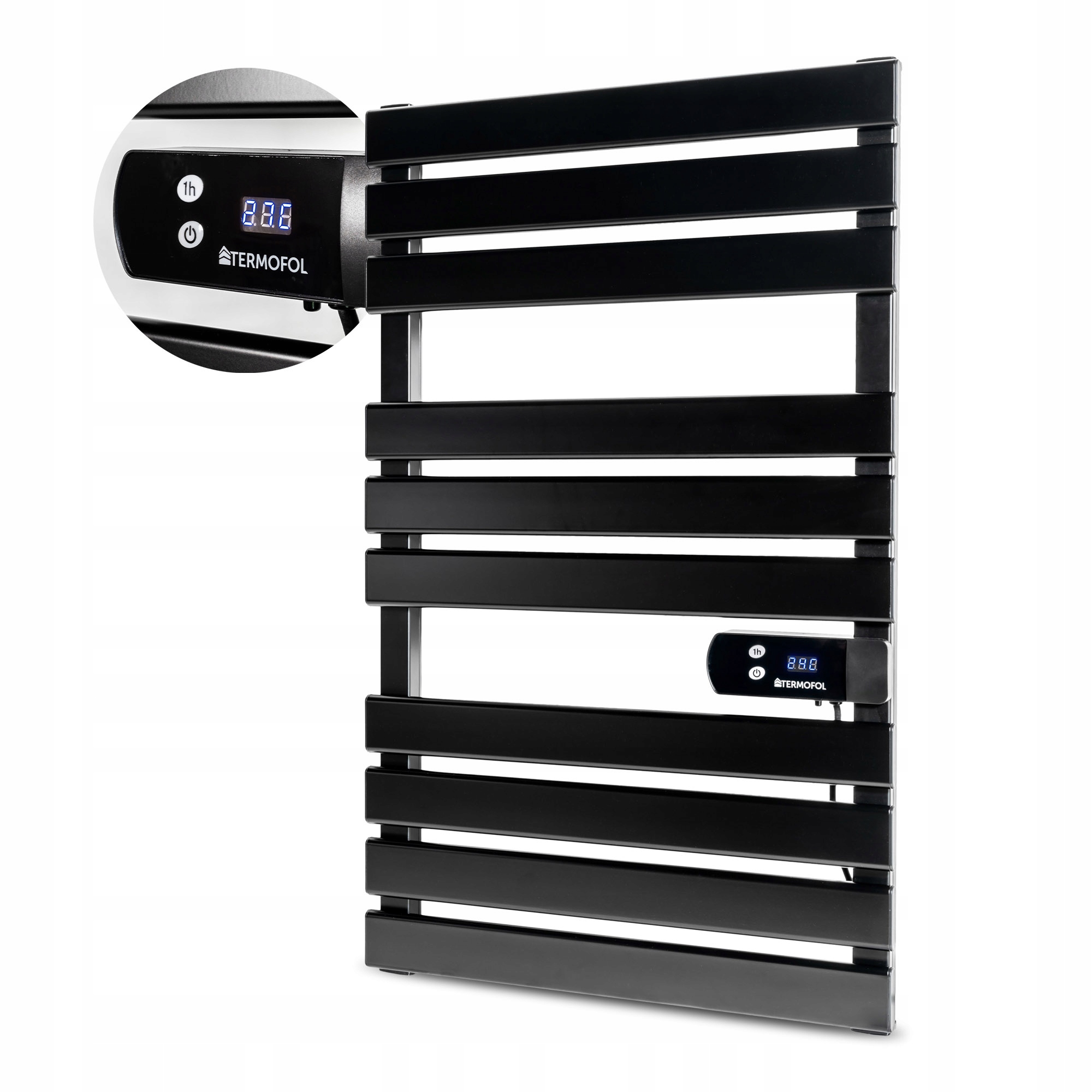Grzejnik Łazienkowy Czarny elektryczny 450W Led