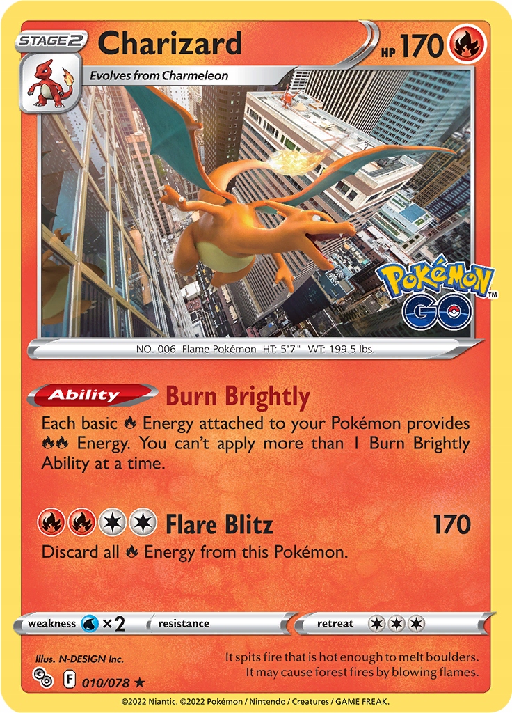 Charizard - [HOLO] - PGO 010/78 - Pokemon GO - Karta Pokemon