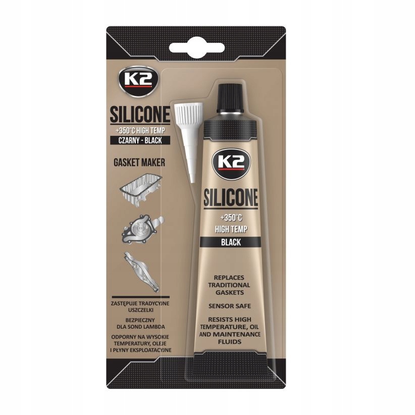 

K2 Silikon Czarny Uszczelka +350°C 85 g