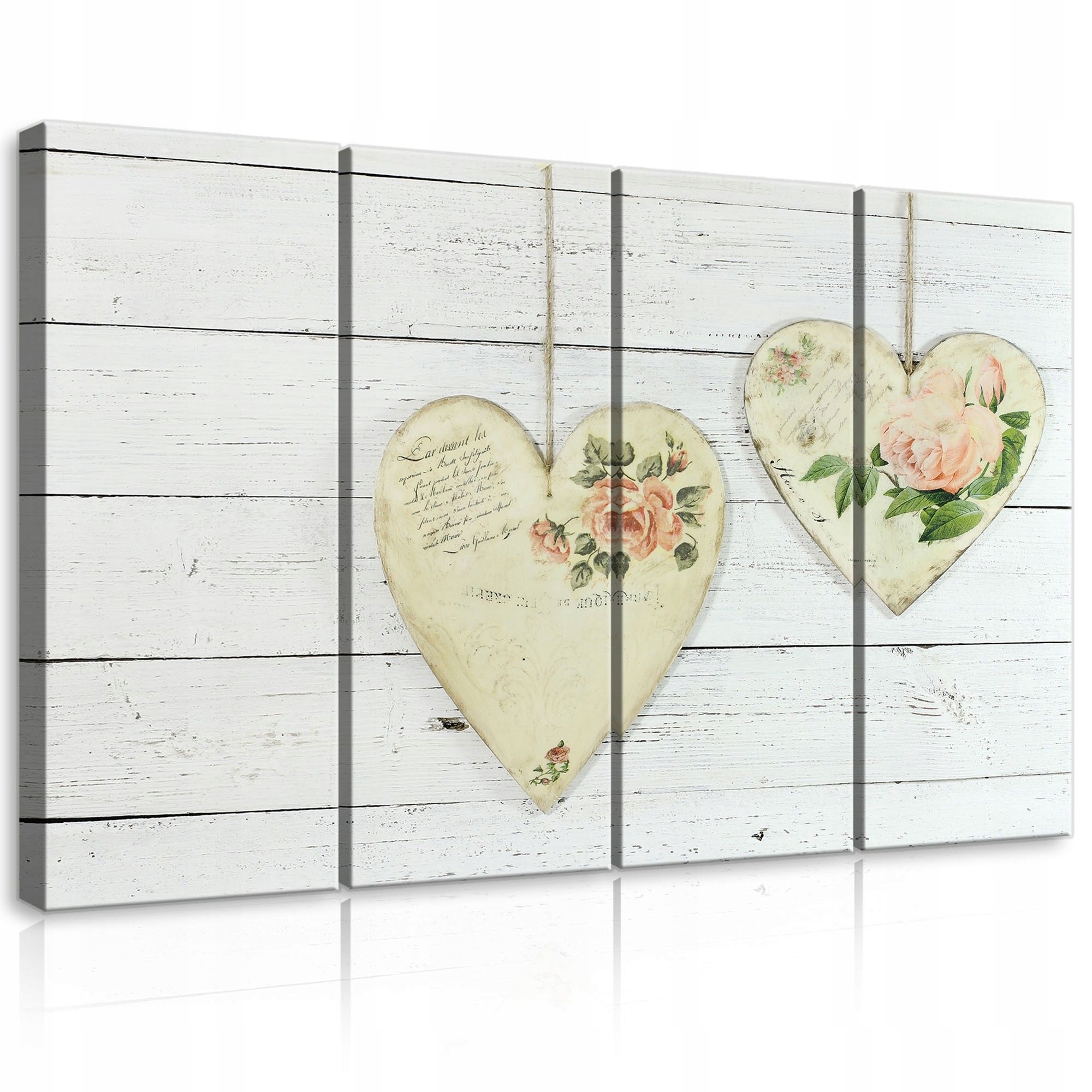 Obraz 120x80 Romantický výzdoba domu srdce květiny shabby chic láska