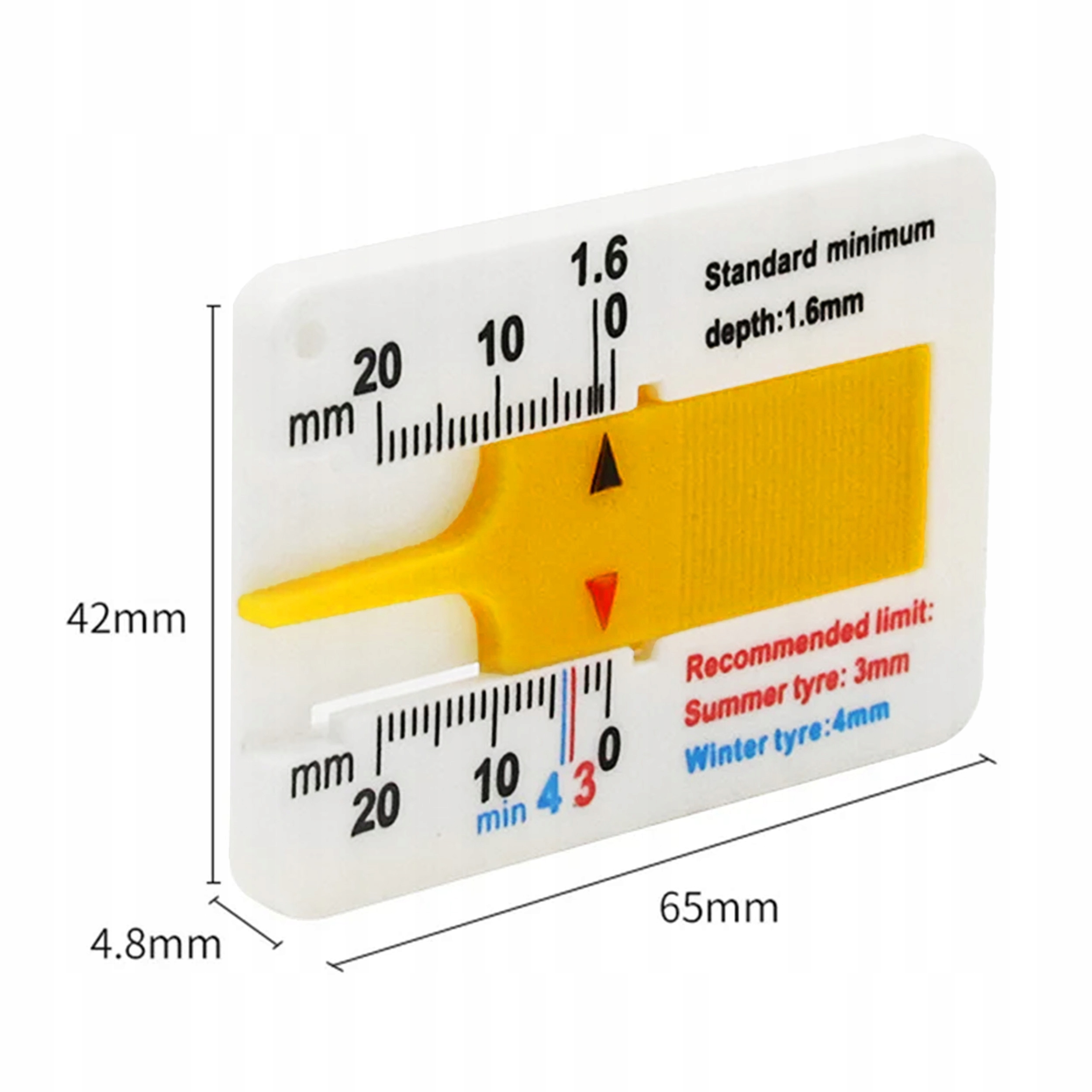 MIERNIK BIEŻNIKA miernik GŁĘBOKOŚCI WYSOKOŚCI bieżnika OPON tester miarka Kod producenta 20154126