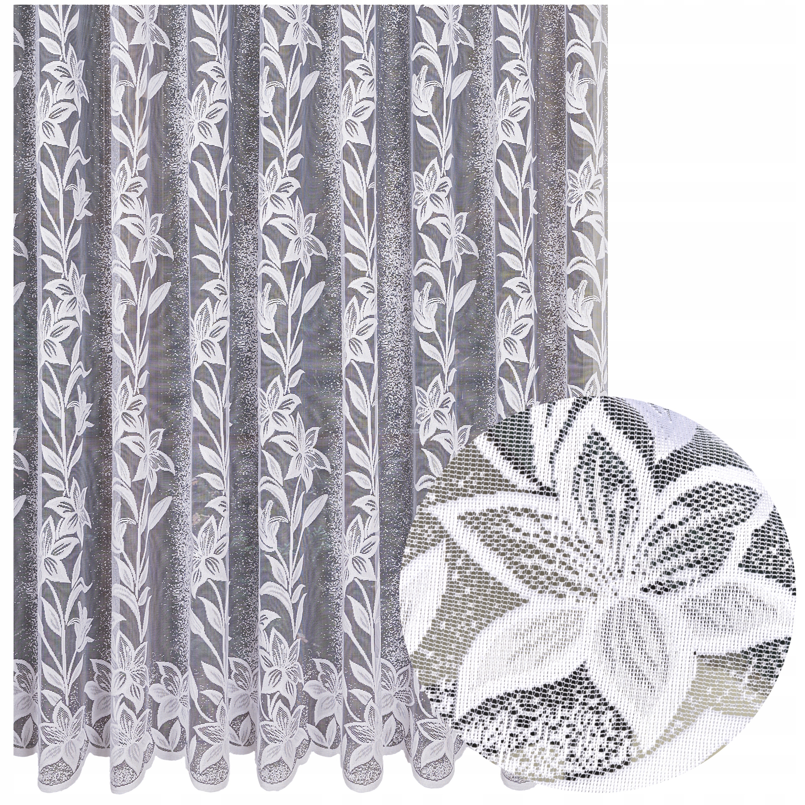 Hotová Záclona Bílá Žakárová Na Pásku Bez Žehlení 600x150 Žabky Pokoje