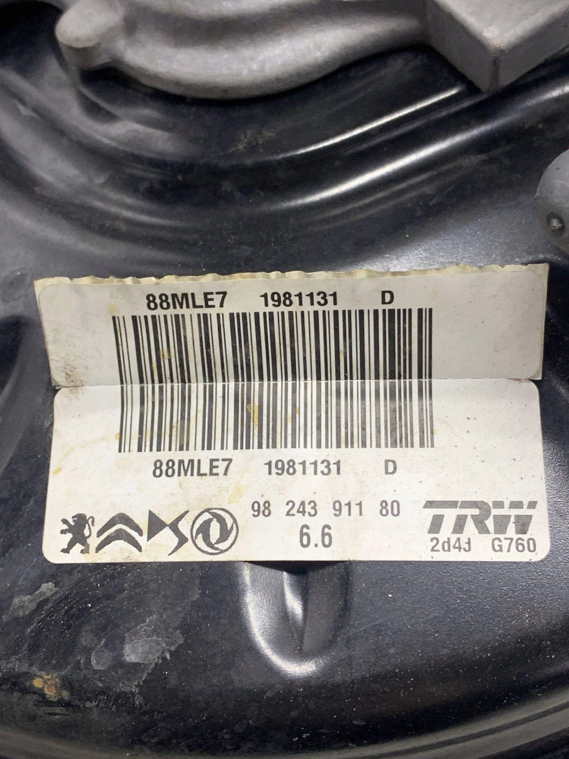 servo Servofreno 9824391180 PEUGEOT 208 II (2019-) 1.2 PURETECH