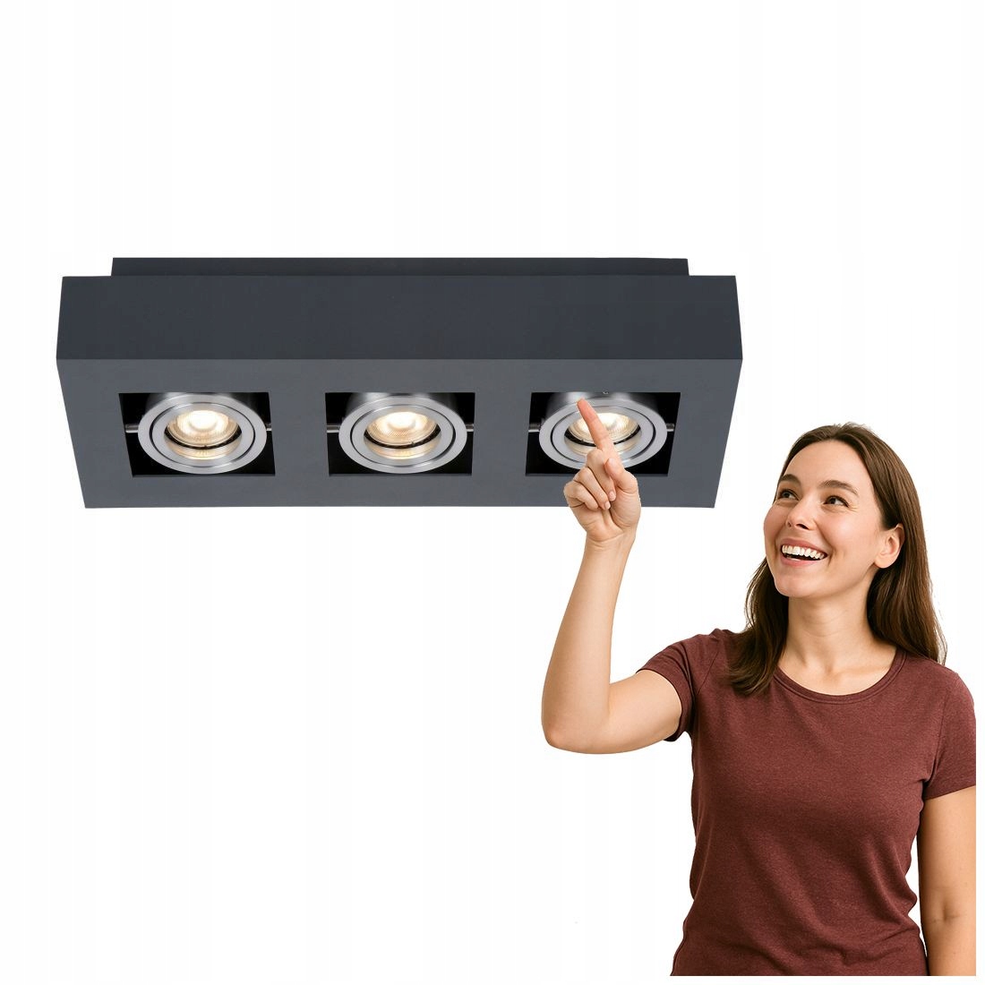 Stropná lampa Casemiro IT8002S3-BK/AL Italux