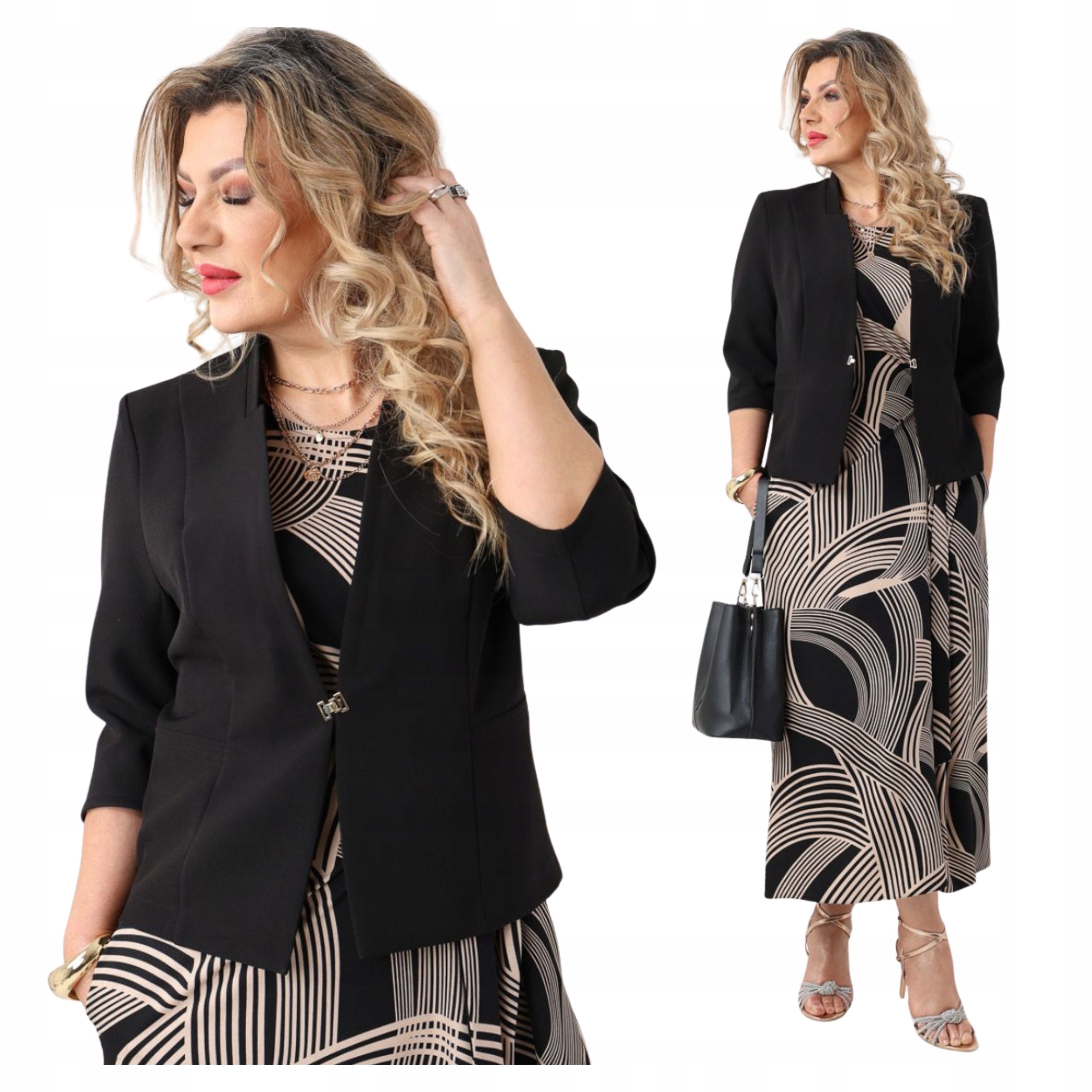 żakiet damski wizytowy Polski Producent duże rozmiary taliowany