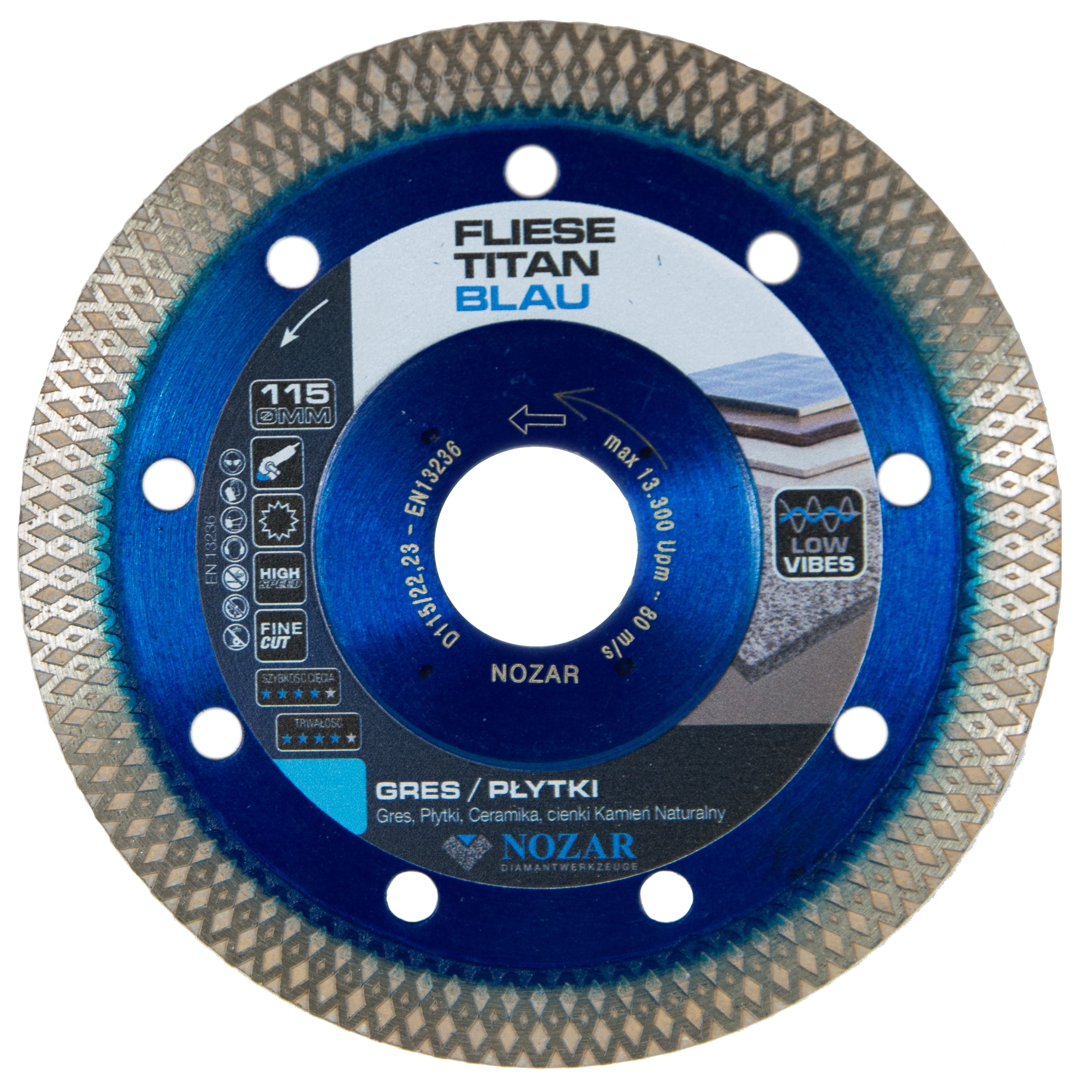 Diamantový kotouč Nozar Fliese Titan Blau 115 mm