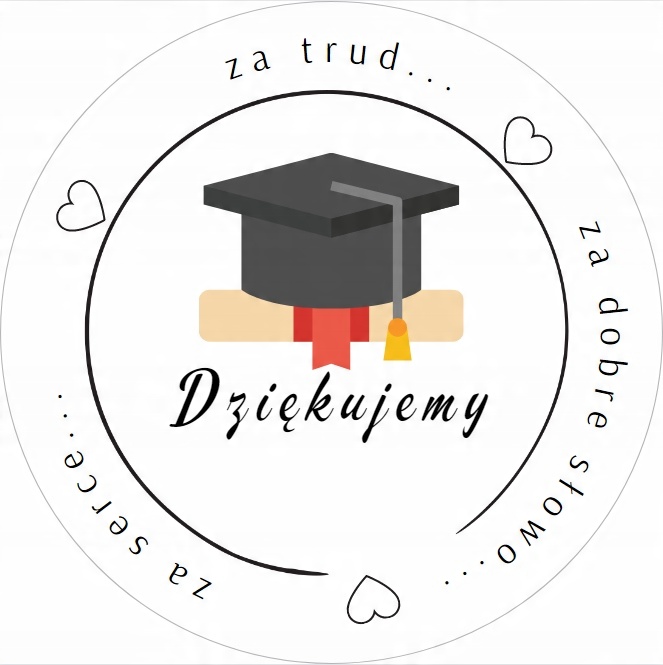 

Naklejki Zakończenie roku Dziękujemy 5 cm 20 szt