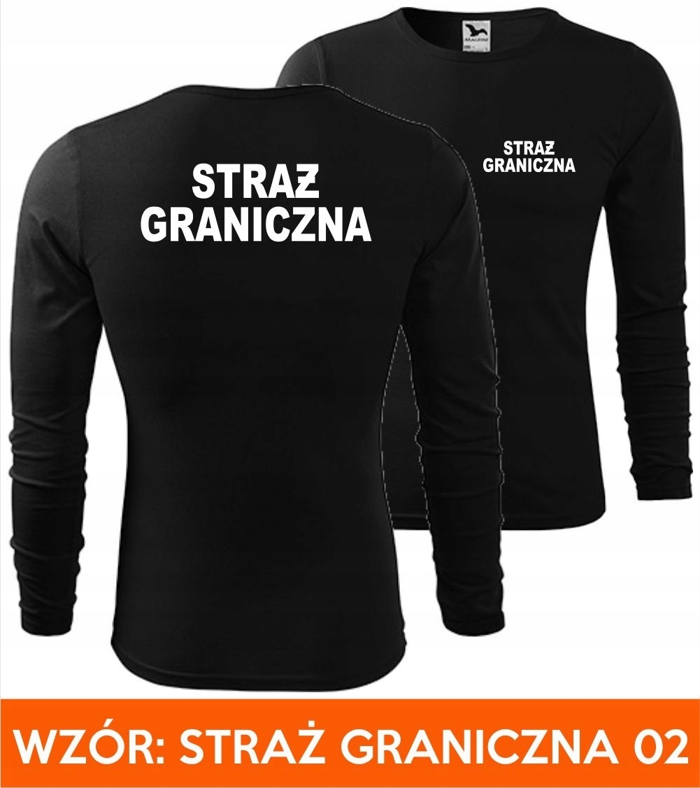KOSZULKA MĘSKA Z DŁUGIM RĘKAWEM STRAŻ GRANICZNA Rozmiar S