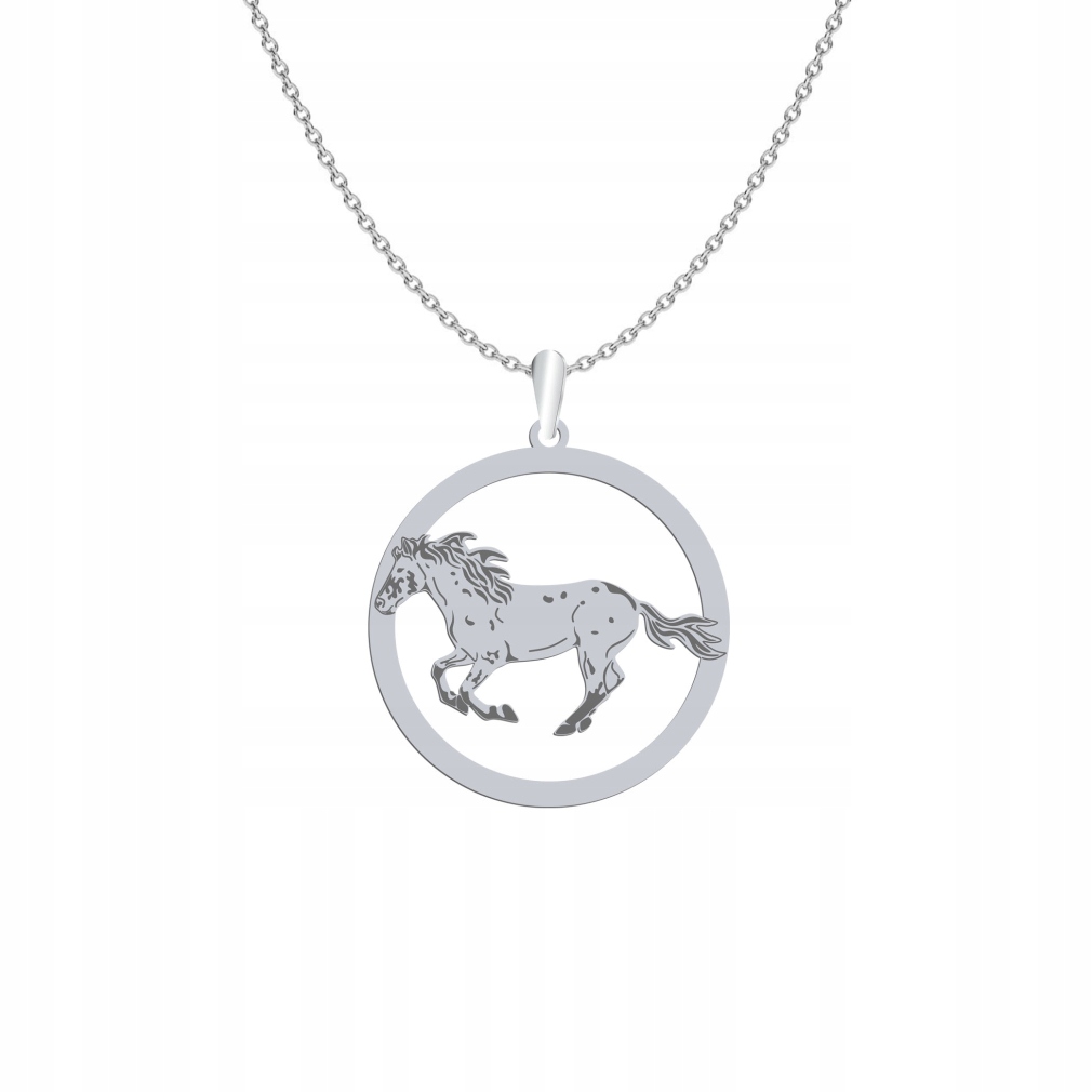 Stříbrný náhrdelník s koněm Appaloosa 925 Řetízek Šperky Gravírování Bonus