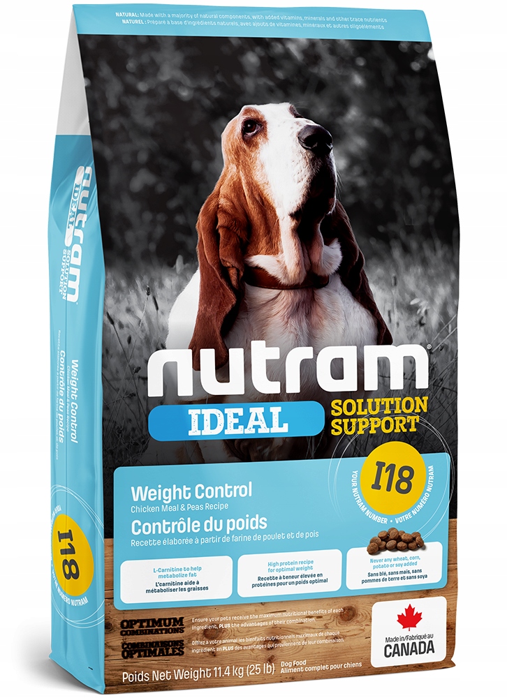 Levně Nutram I18 Ideal Solution Weight Control 11,4 kg Pro dospělé psy – kontrola hmotnosti