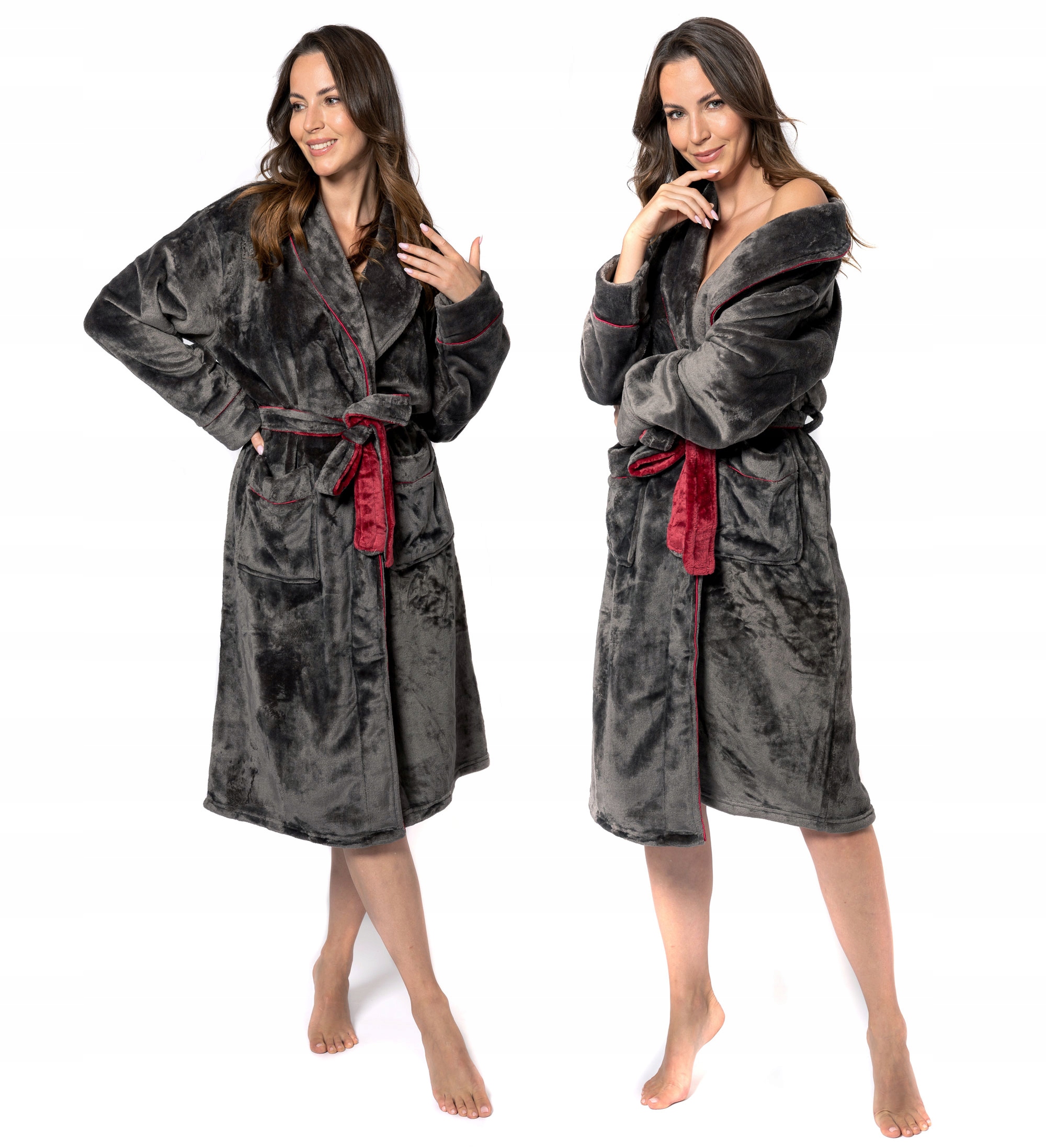 

Ciepły Damski Szlafrok Roger M Gruby Miękki