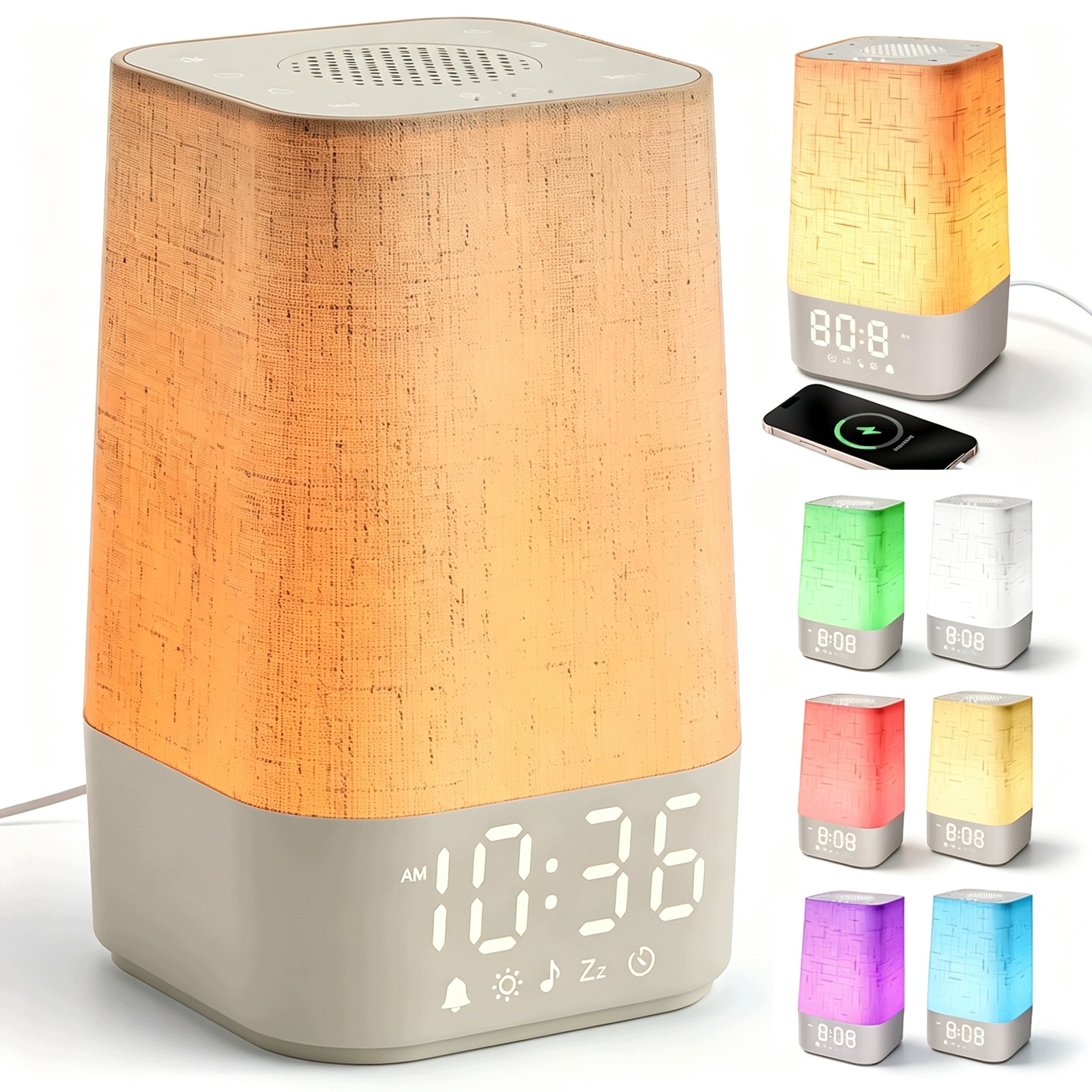 Budík Východ Slunce Noční Lampa 30 Zvukových Efektů 12 Úrovní Jasu