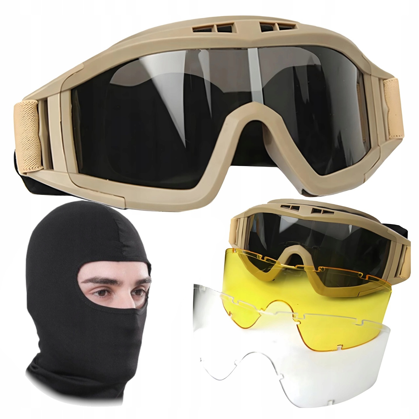 Lyžařské Brýle Snowboardové Brýle Antipara Sada 3 Návleků Kukla