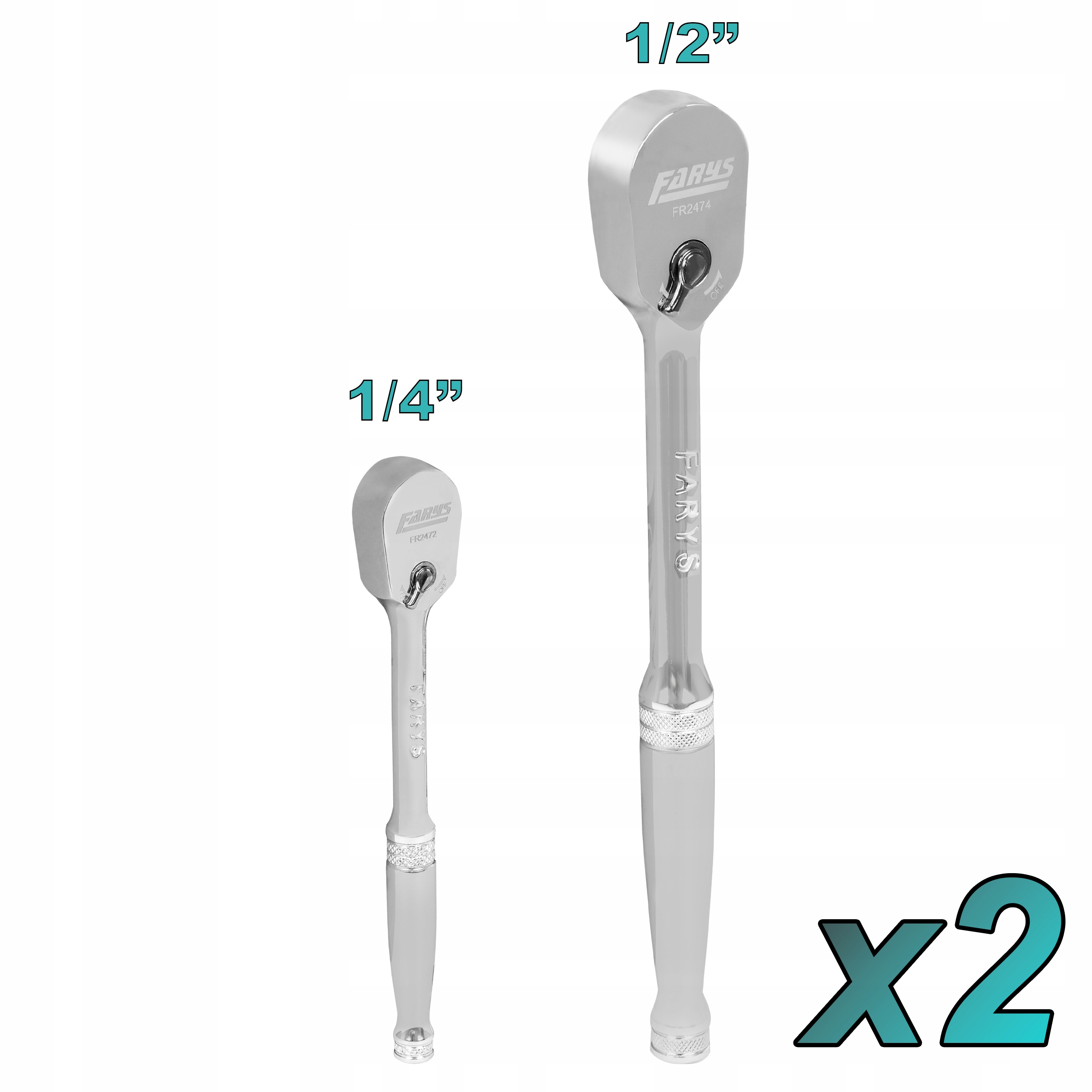 Ráčna 1/2'' 1/4'' 90 zubů Jednoduchá Silná Profesionální sada Farys Pro