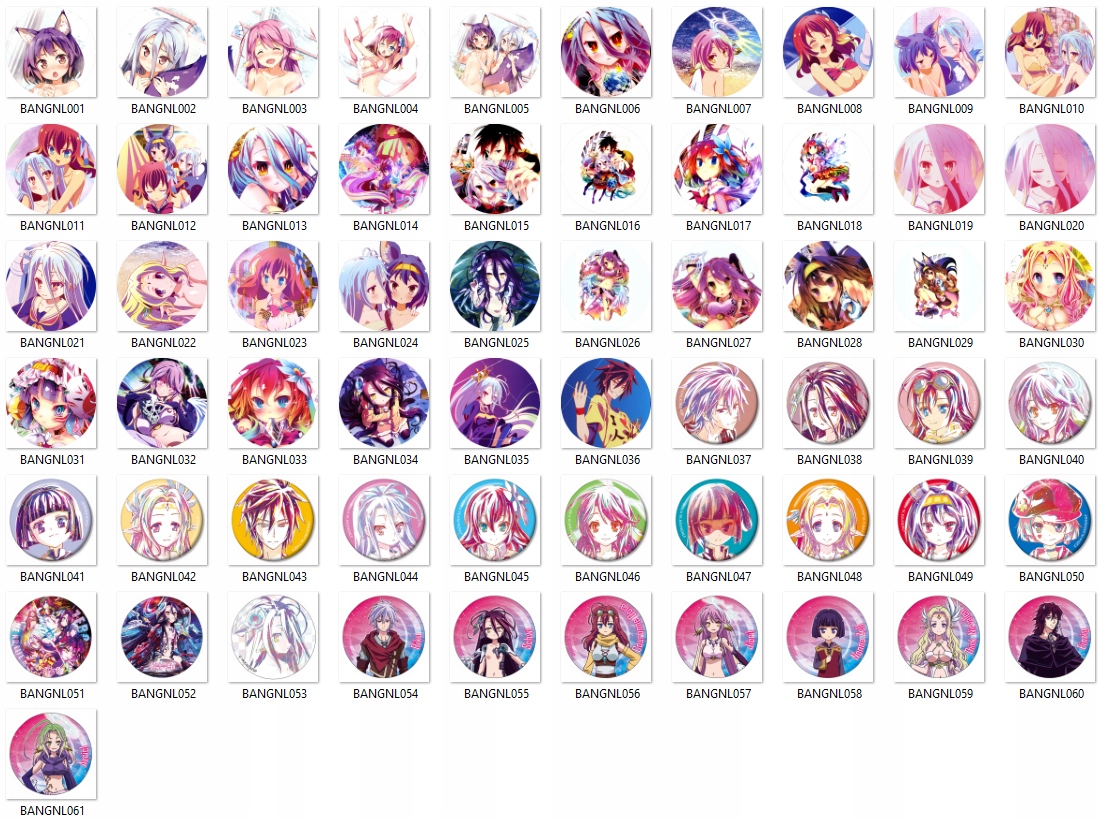 Przypinki Manga Anime No Game No Life DUŻO WZORÓW Typ przypinka