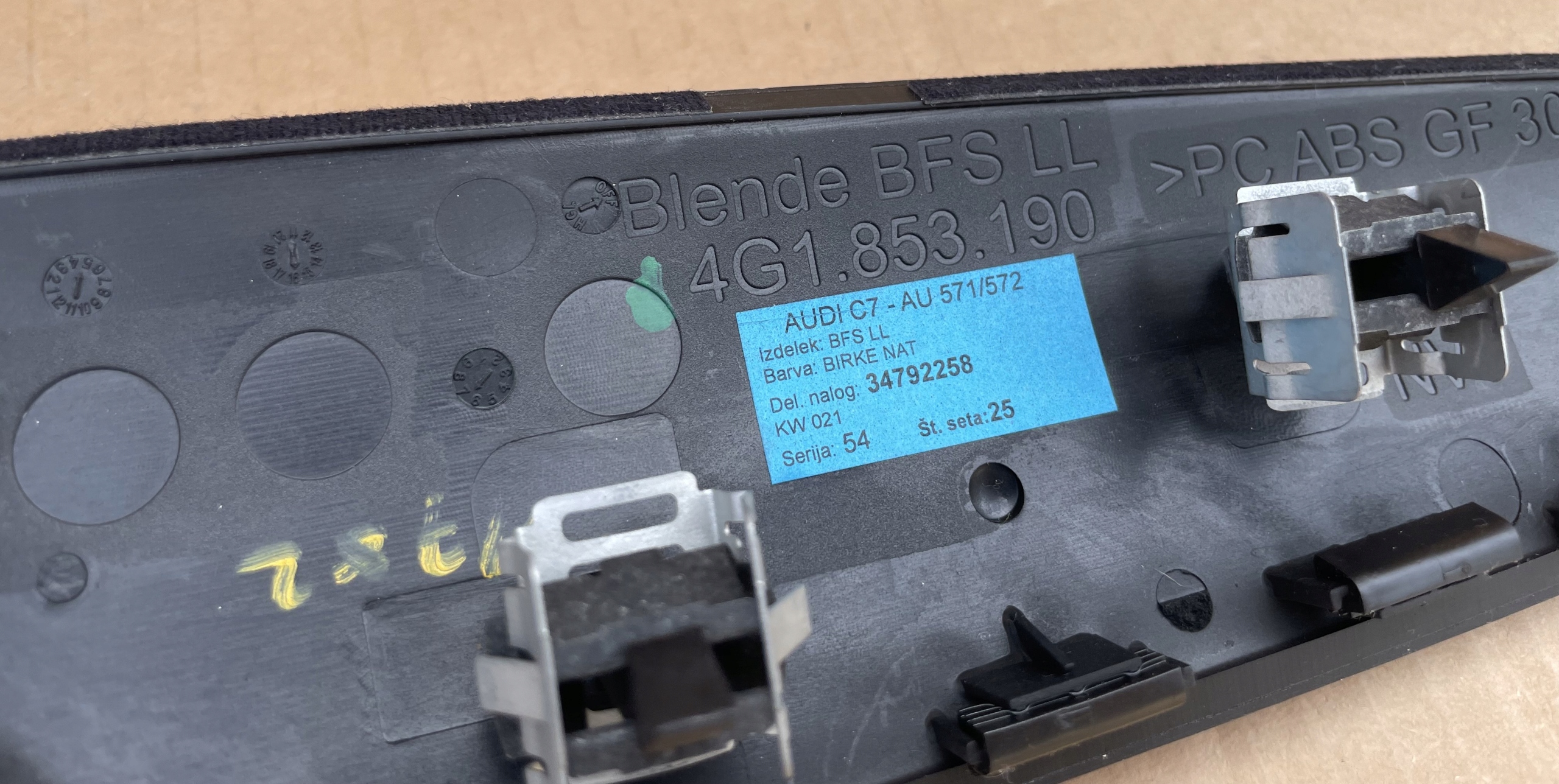 DEKOR Console AUDI A6 C7 Bois Original Neuf KOMPLET 4G1853190