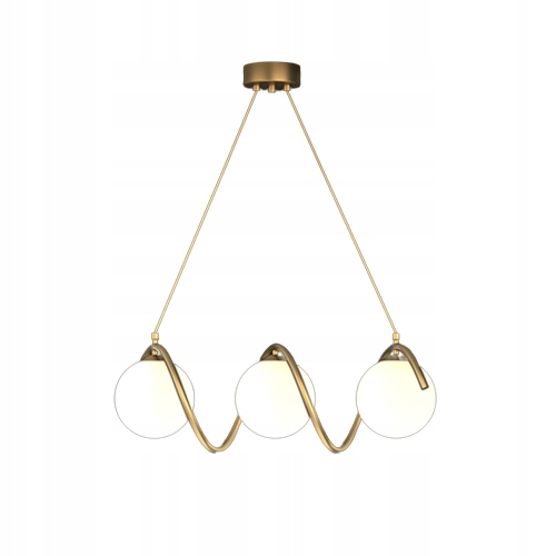 Závěsná Stropní Lampa Lustr Kule zlatá Moderní Led 3*G9 mléčná