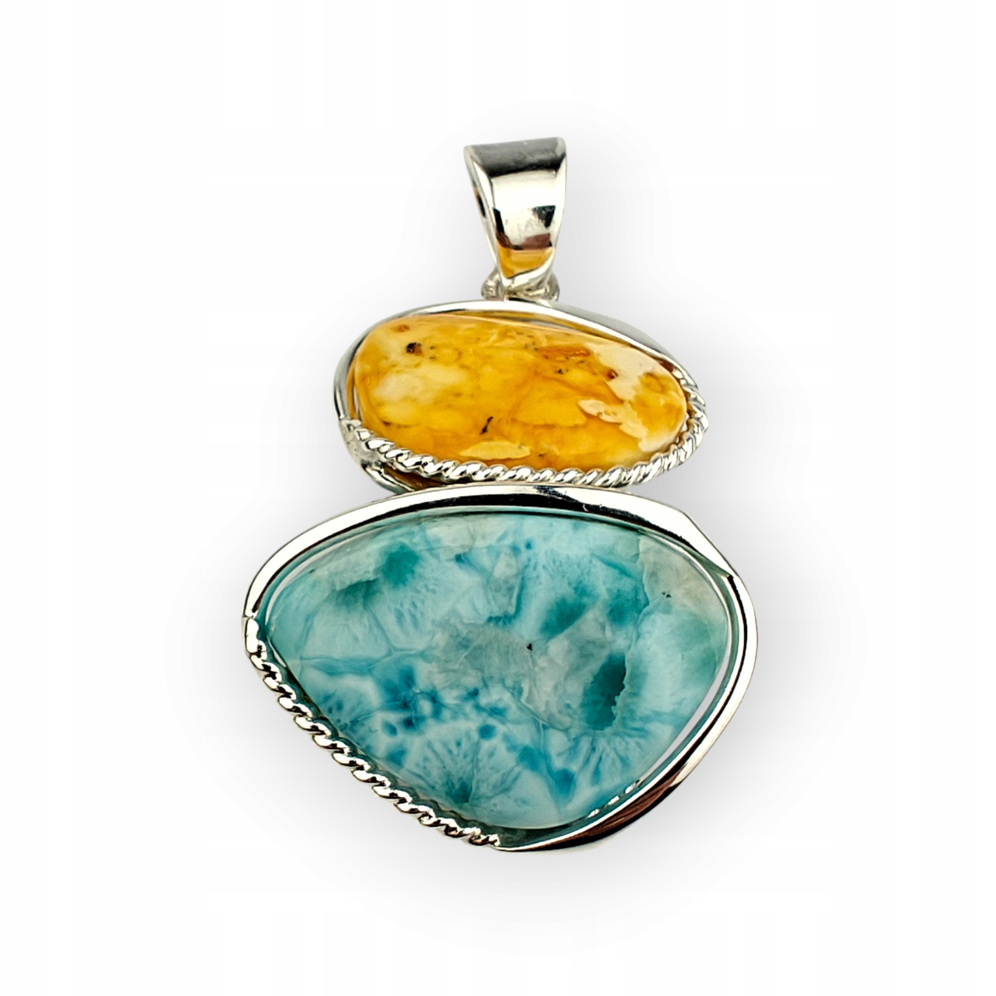 Unikátní přívěsek Jantar & Larimar – Spojení přírody a magie