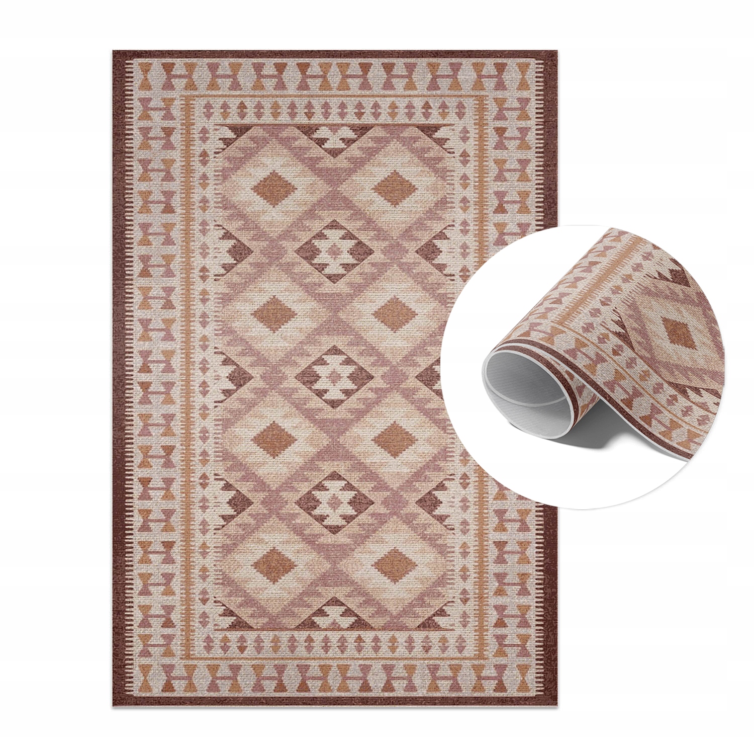 Winylowy Dywan Pcv Na Taras Balkon Do Ogrodu Patio Vintage wzór 150x225