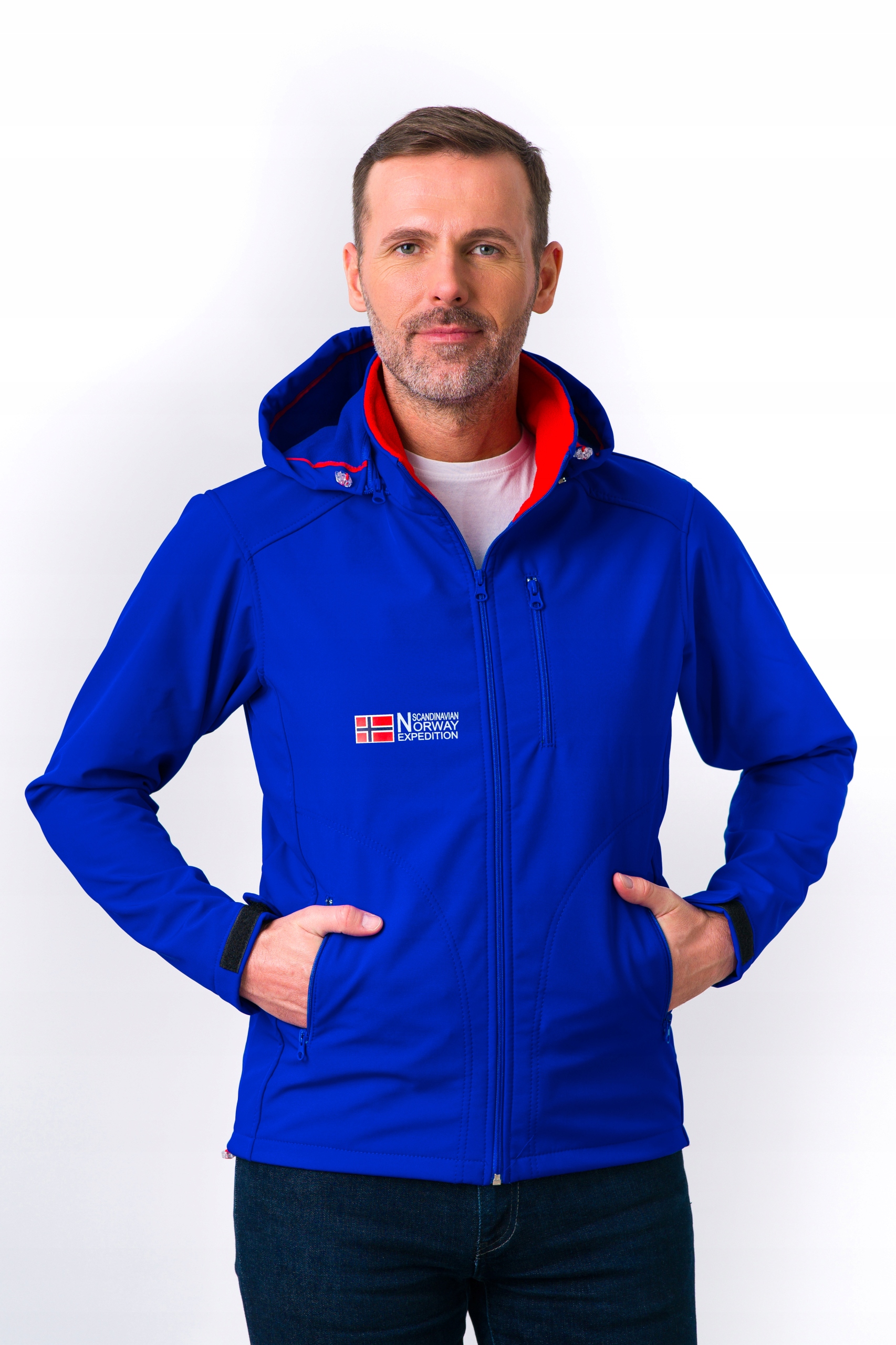 Softshellová Bunda S Kapucí Modrá – Norsko – 2XL