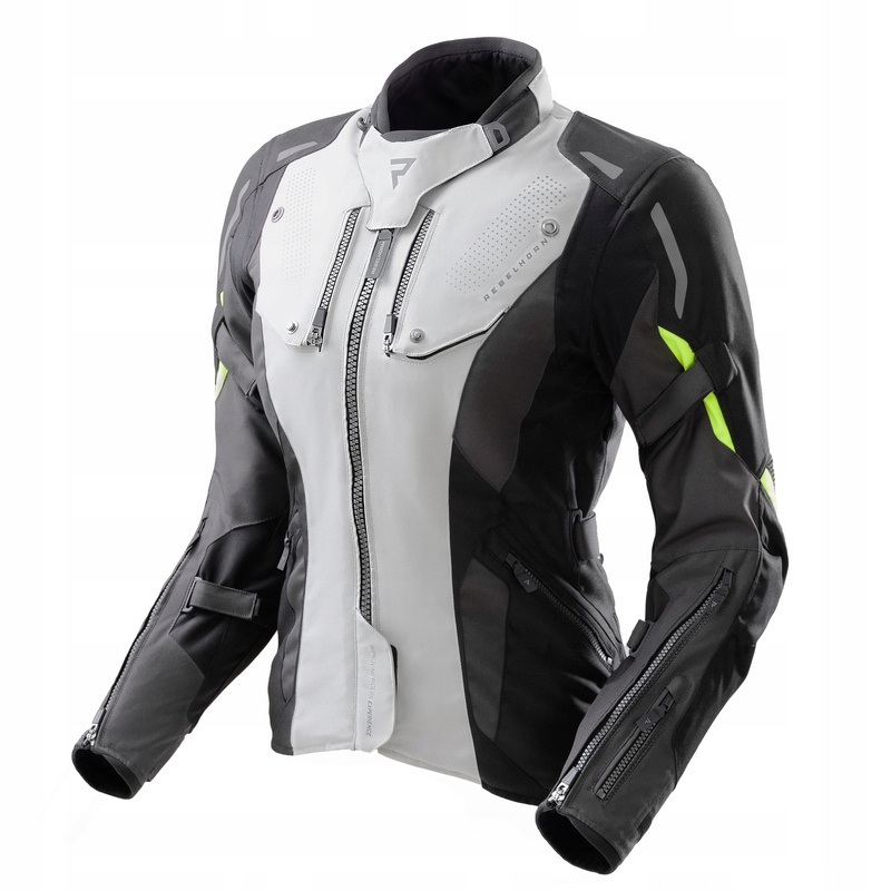 Dámska Textilná Motocyklová Bunda Rebelhorn Hiker 4 Black Grey Fluo Xs