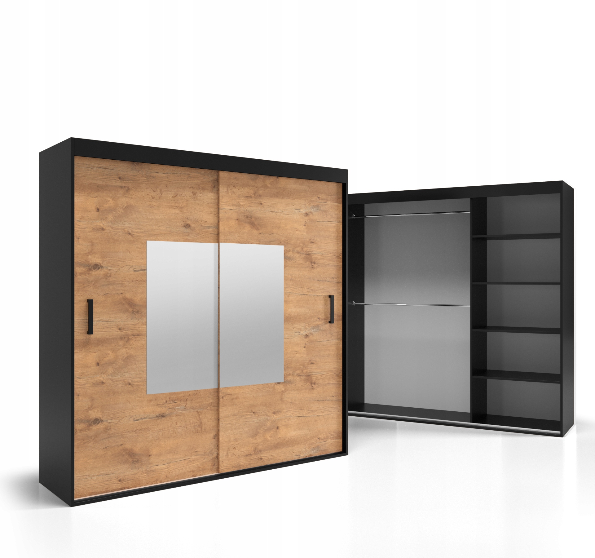 Skříň Dvoudveřová šatní skříň 130x220 s vybavením Zrcadlo VSZ43 O-sofa